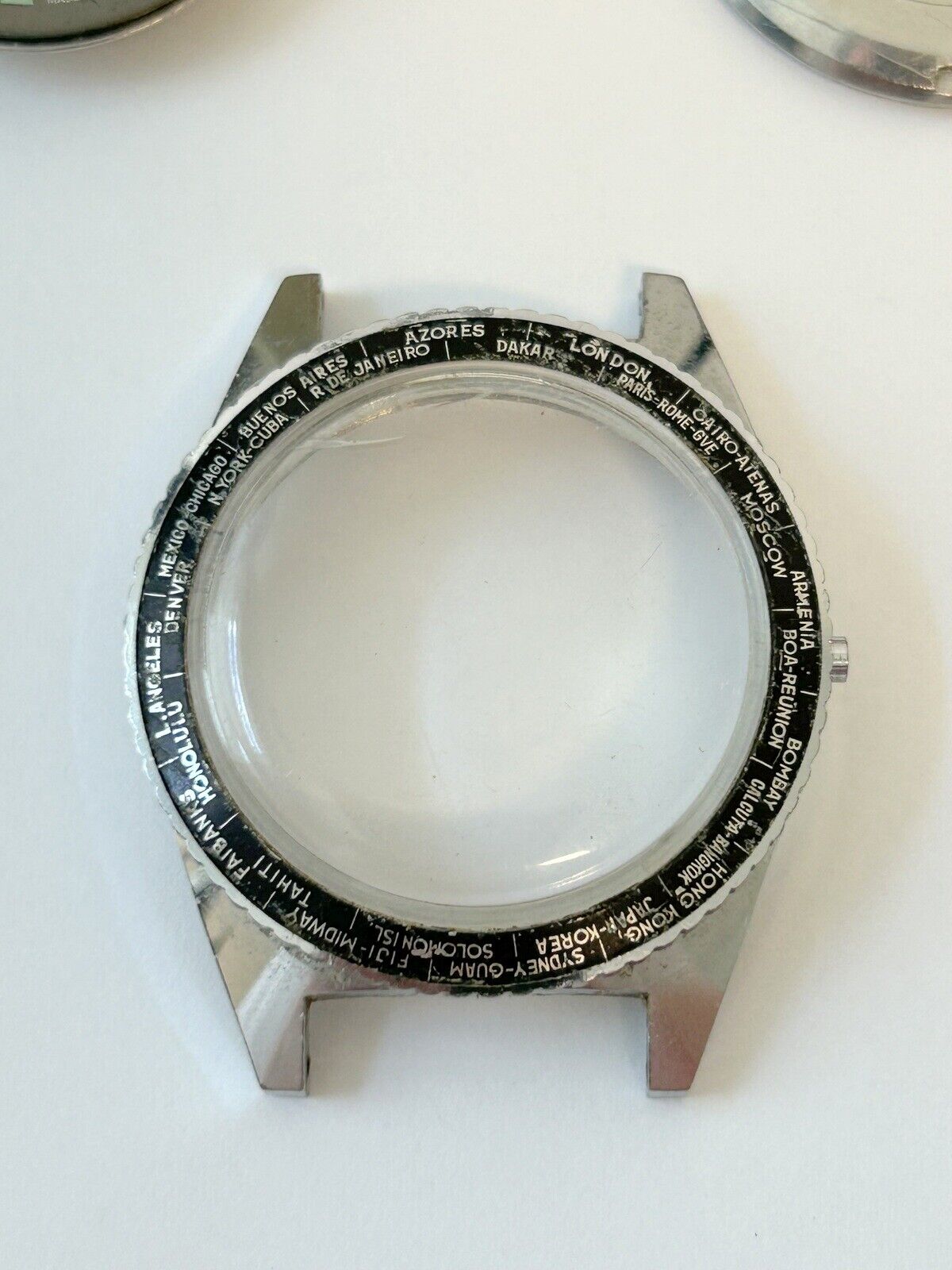 Aquarius peace watch parts movement H.Ritz dial crystal hands bezel case back - Used Watch Parts