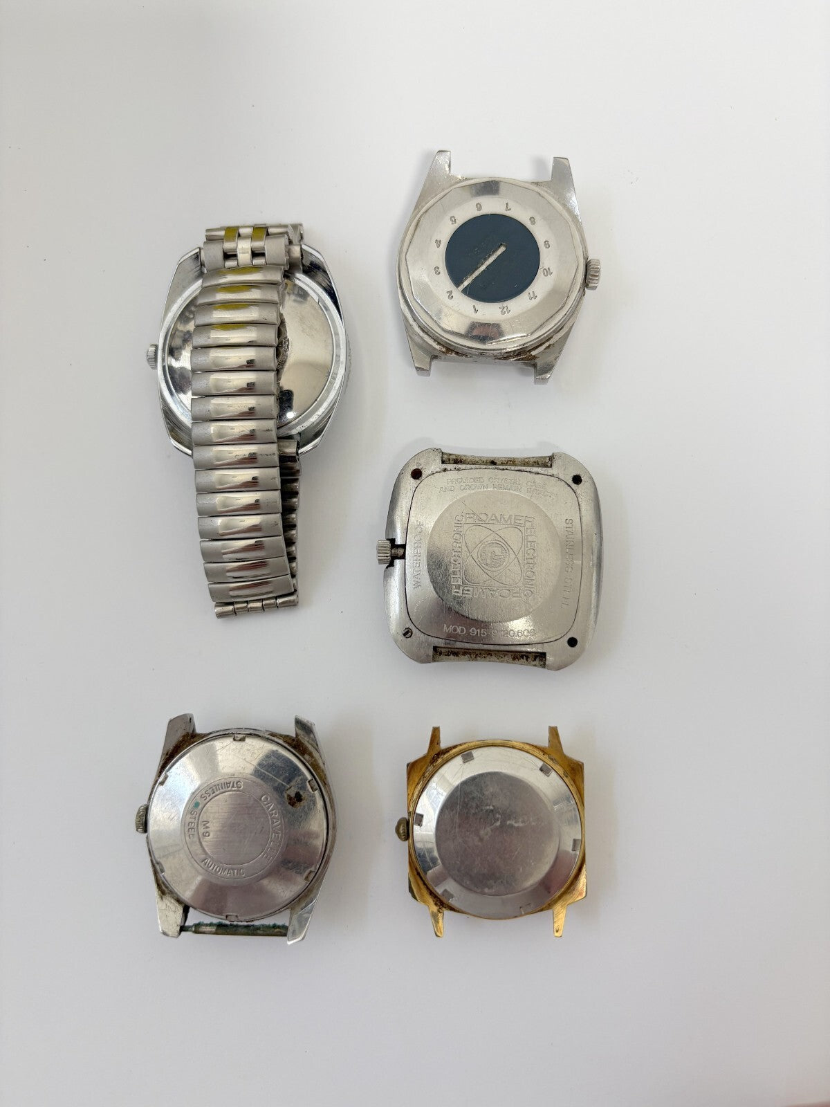 lot of watches timex tissot roamer elgin caravelle parts/repair