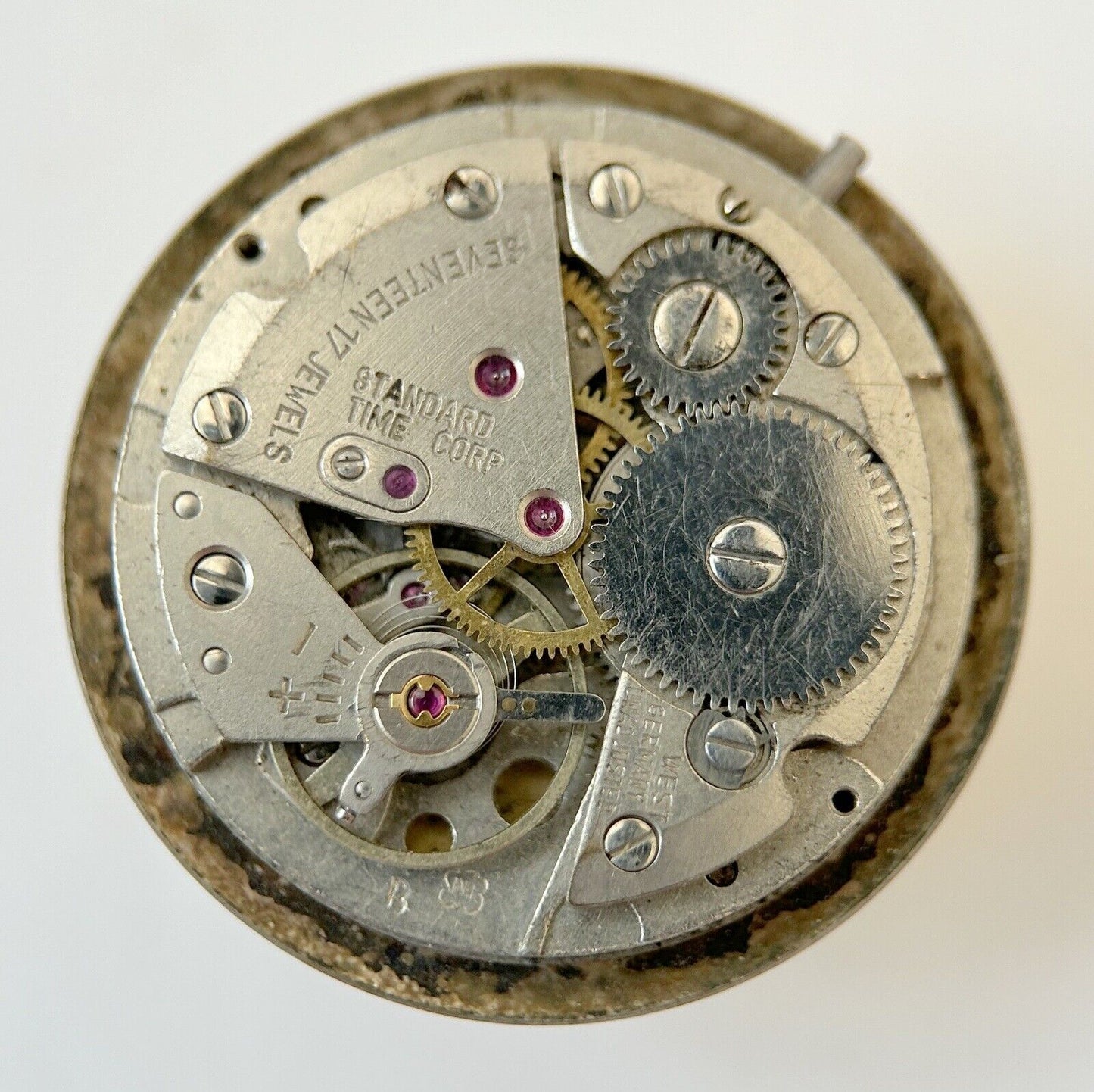 Standard Time Corp Cal D 470-3 Watch Parts Movement Balance Fork Spring Bridge - Used Watch Parts