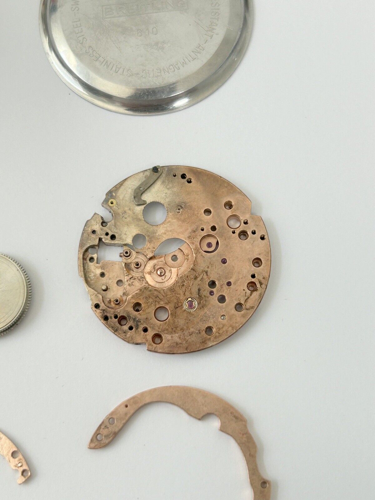 Breitling Top Time 810 Mk II Venus Cal 178 Chronograph Watch Movement Parts Dial - Used Watch Parts
