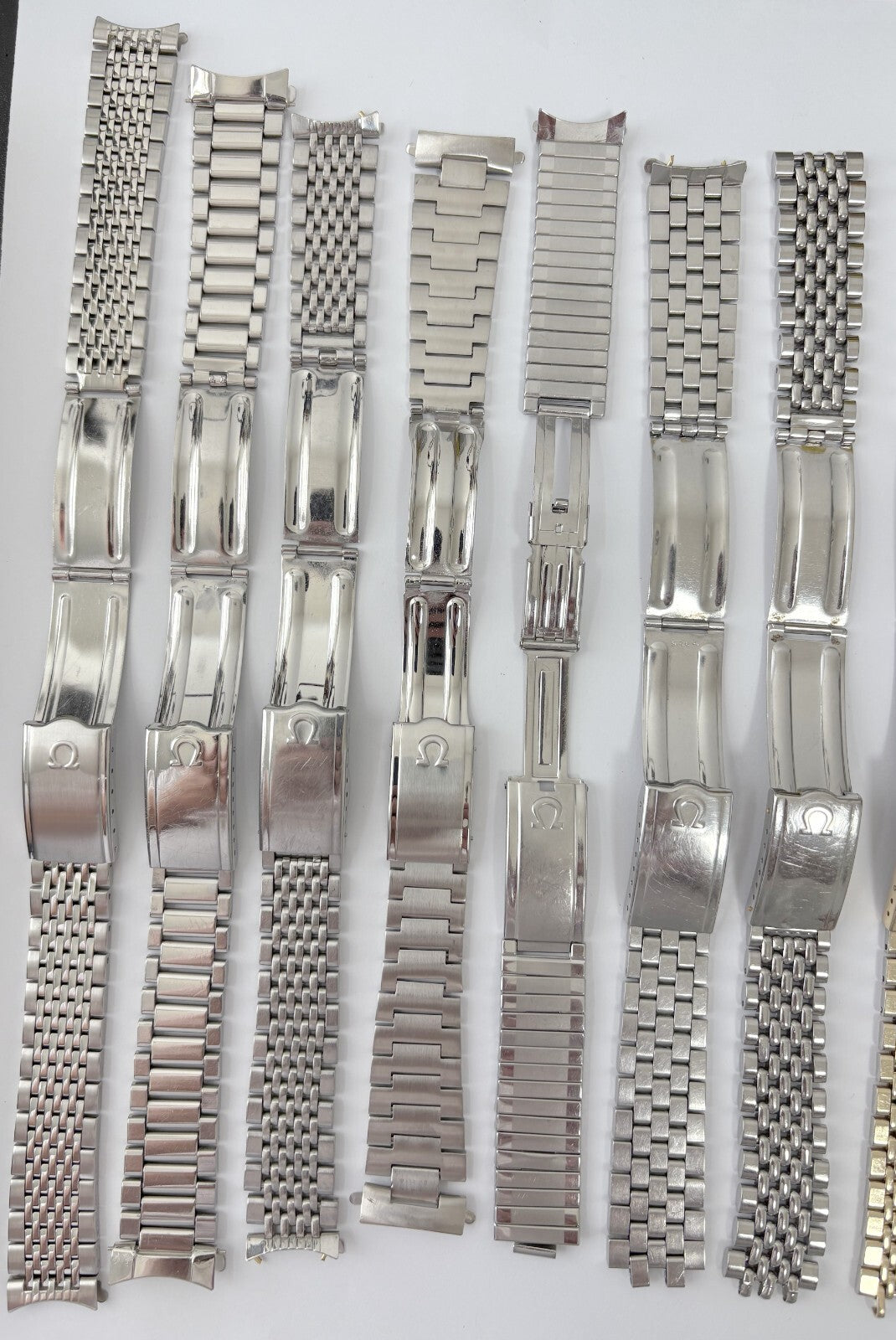 lot of 15 vintage watch bracelets omega rolex tag heuer girard perregaux buckles