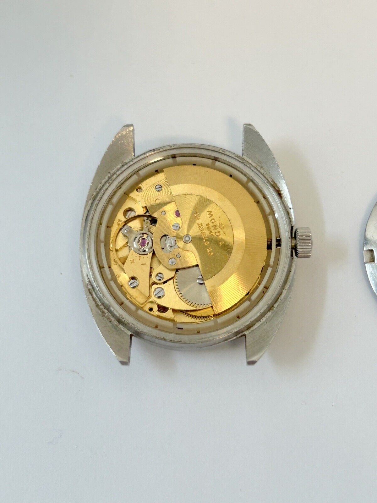 Mondia Orbitron Cal AS 1913 Watch Parts Movement Balance Fork Spring Bridge - Used Watch Parts