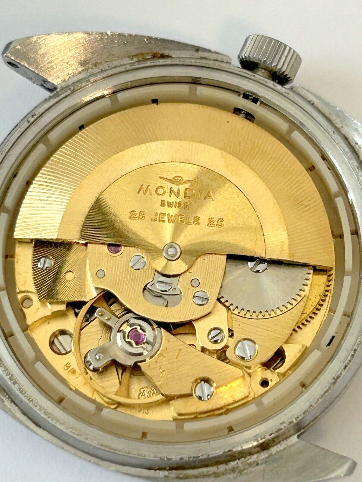 Mondia Orbitron Cal AS 1913 Watch Parts Movement Balance Fork Spring Bridge - Used Watch Parts