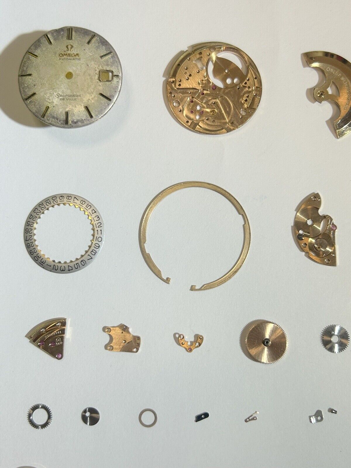 Omega Cal 560 Watch Movement Part Balance Fork Wheel Spring Bridge Desk Bezel 4 - Used Watch Parts