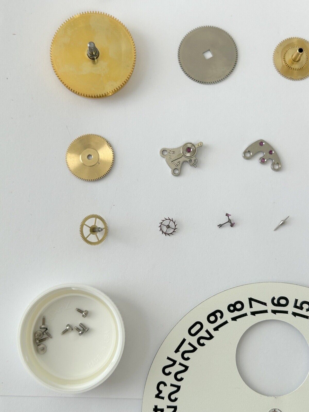 Jaeger LeCoultre Cal 228 Clock Movement For Parts Balance Fork Key Knob Barrel - Used Watch Parts