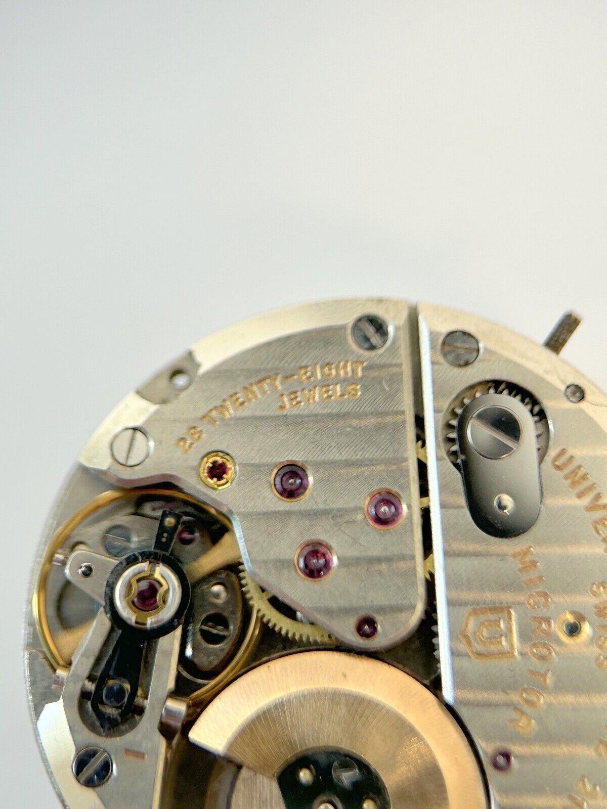Universal Geneve Polerouter Cal 218-2 Watch Parts Movement Balance Fork Spring - Used Watch Parts