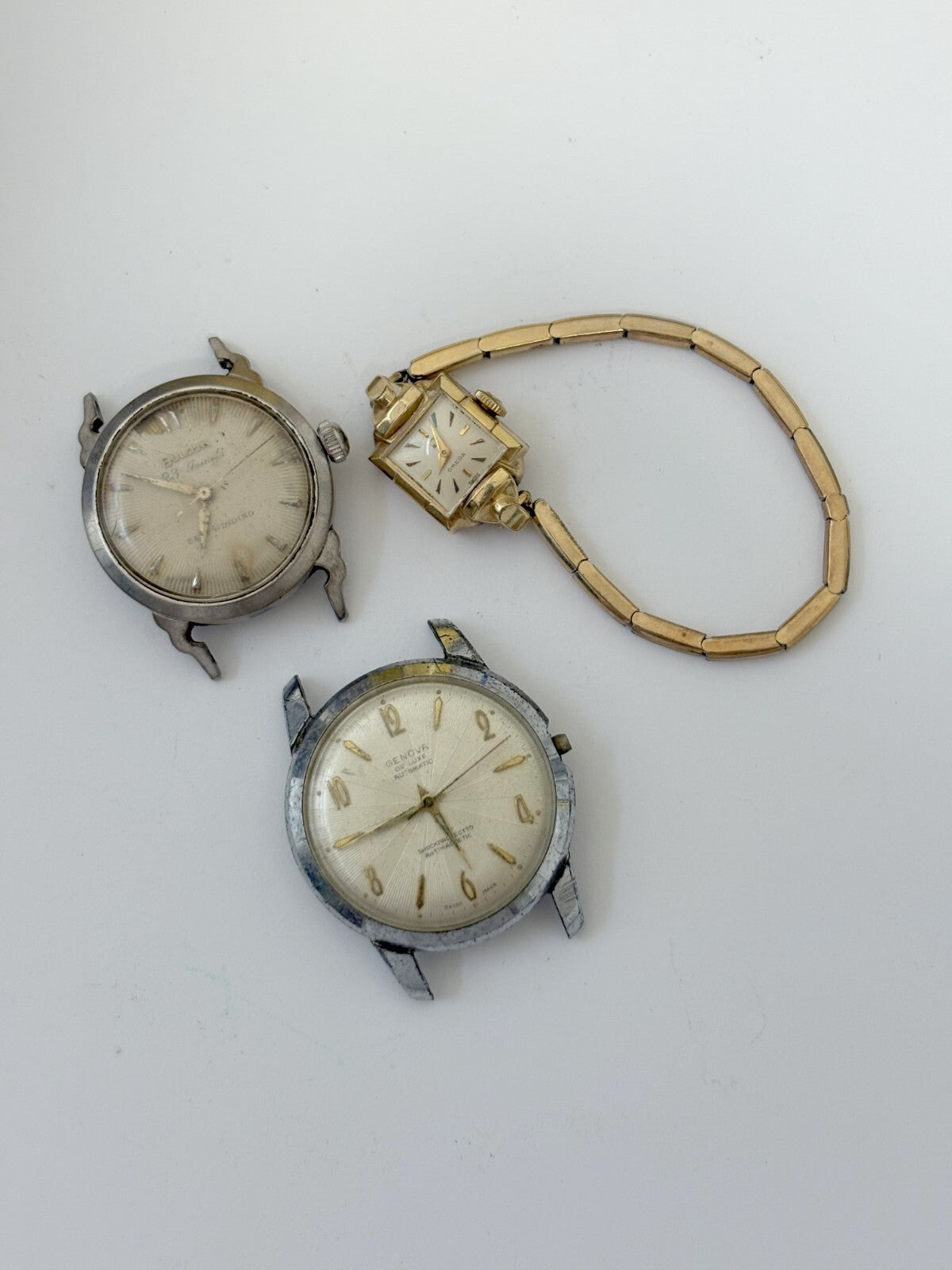 lot of watches bulova genova omega not working parts/repair