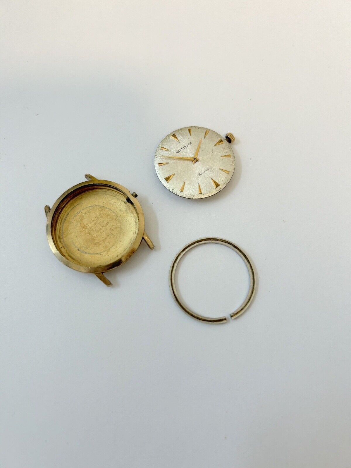 Wittnauer Cal 11AHS1 Watch Parts Movement Balance Spring Dial Hand Case Fork - Used Watch Parts