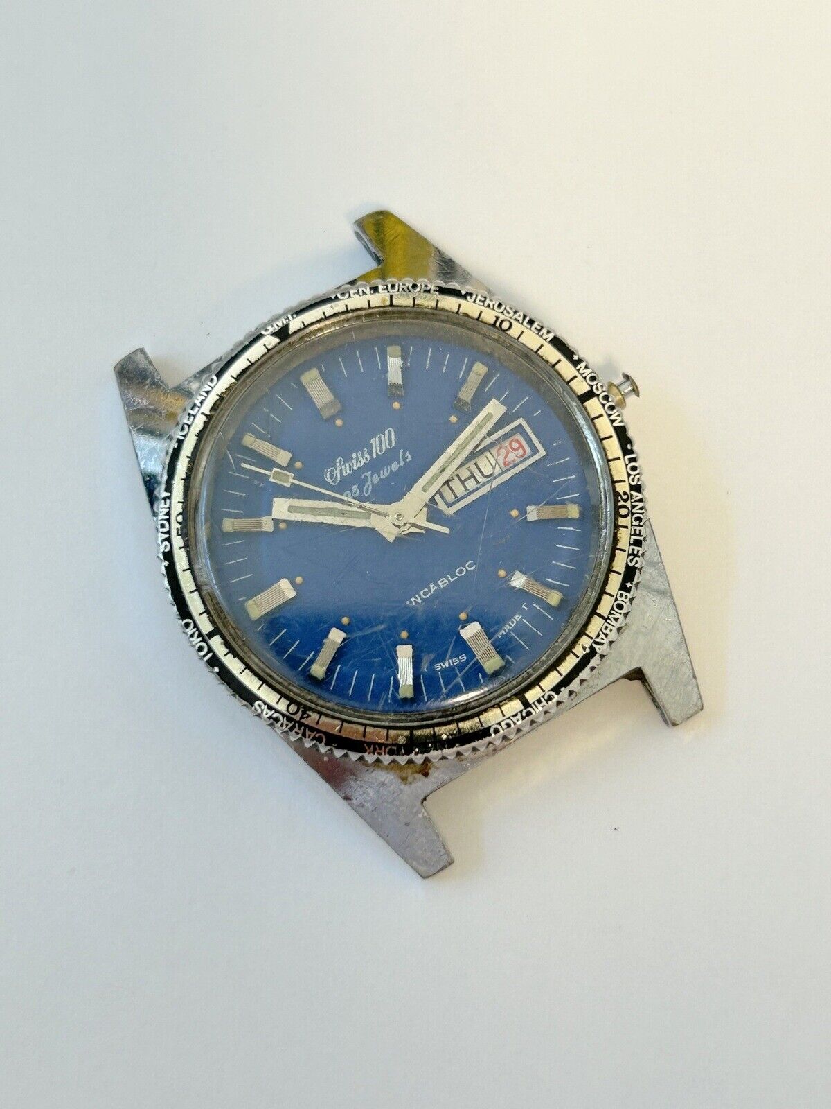 Swiss 100 Cal ETA 2789 Watch Parts Movement Balance Spring Dial Hand Bezel - Used Watch Parts