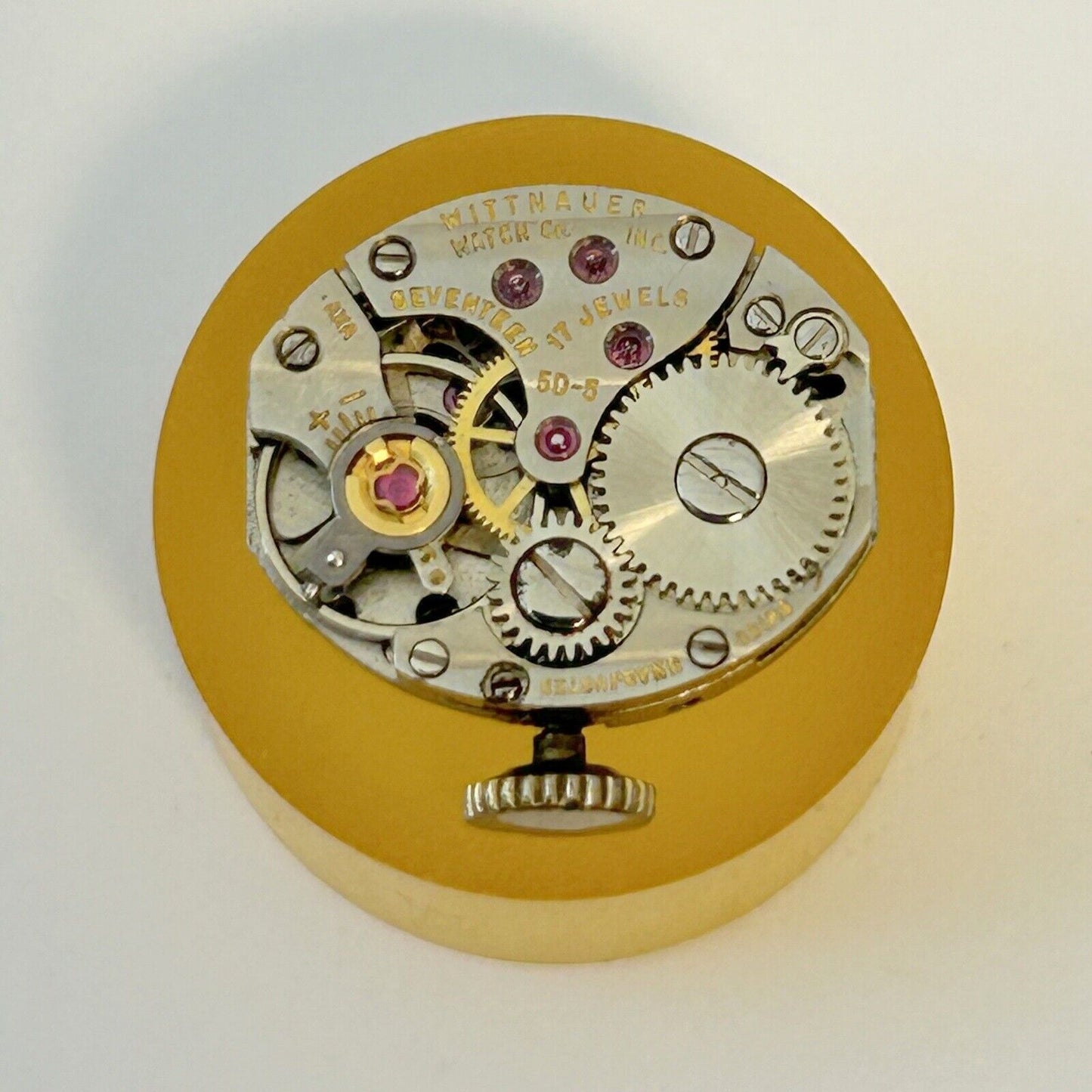 Wittnauer Cal 5D-5 Watch Movement For Parts Balance Fork Spring Bridge - Used Watch Parts
