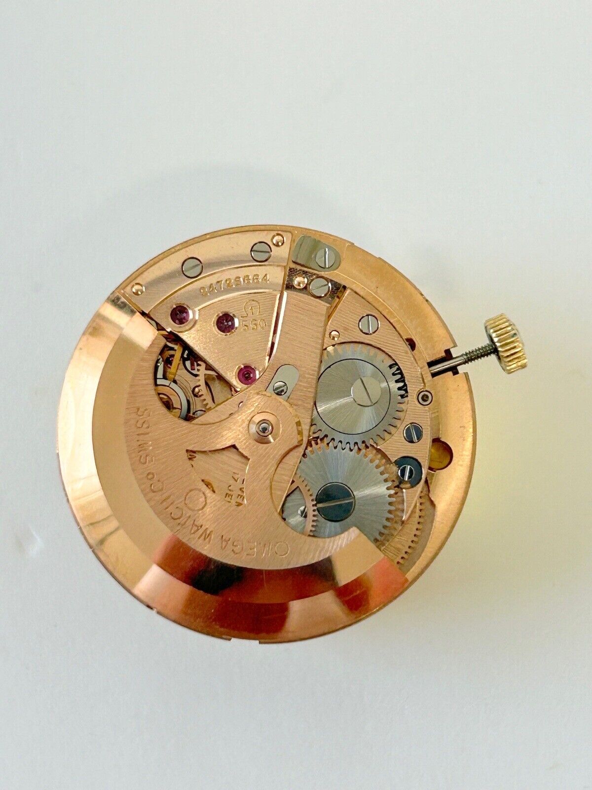 Omega Cal 550 Watch Movement Parts Crystal Buckle Crown Case Back LLU-6289 3 - Used Watch Parts