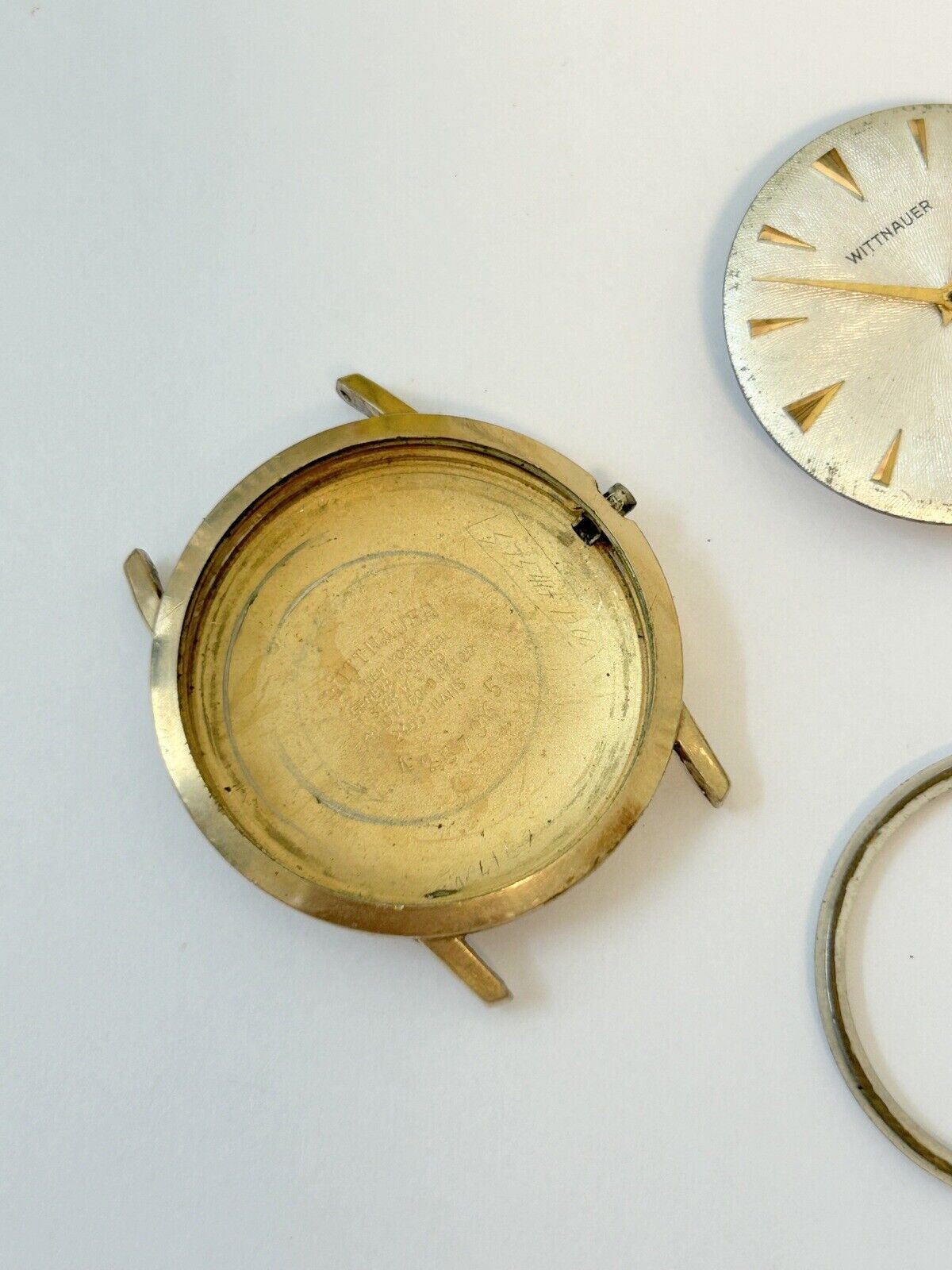 Wittnauer Cal 11AHS1 Watch Parts Movement Balance Spring Dial Hand Case Fork - Used Watch Parts