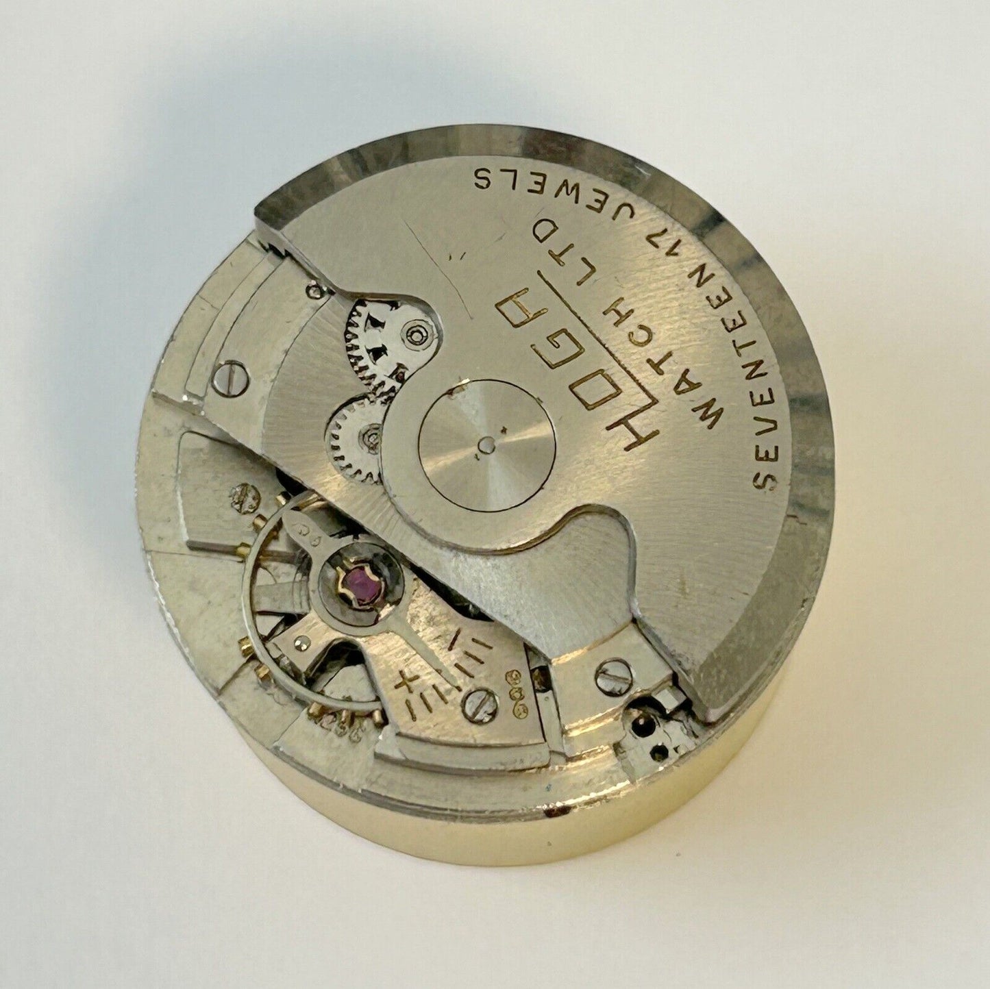 HOGA 17 Jewels Automatic Watch Parts Movement Balance Fork Spring Bridge - Used Watch Parts