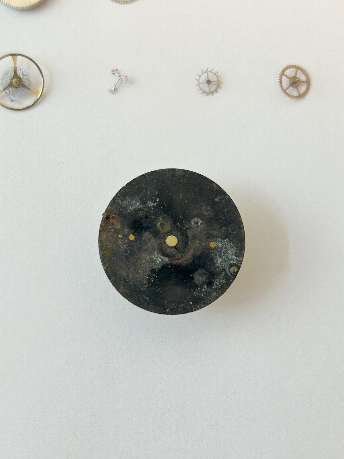 Croton Valjoux Cal 23 Chronograph Watch Movement Parts Case Bezel Balance Nivada - Used Watch Parts
