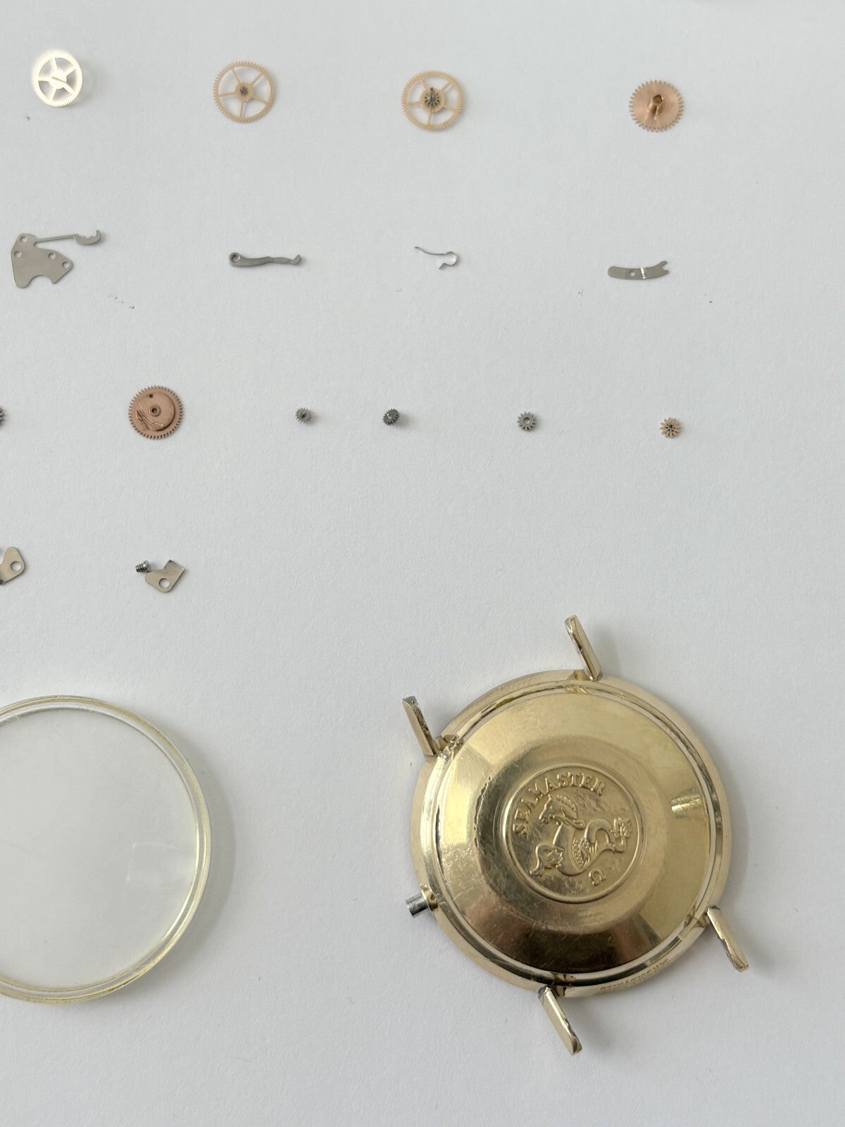 Omega Cal 563 Watch Parts Movement Calendar Disc Fork Wheels Springs Bridge 5