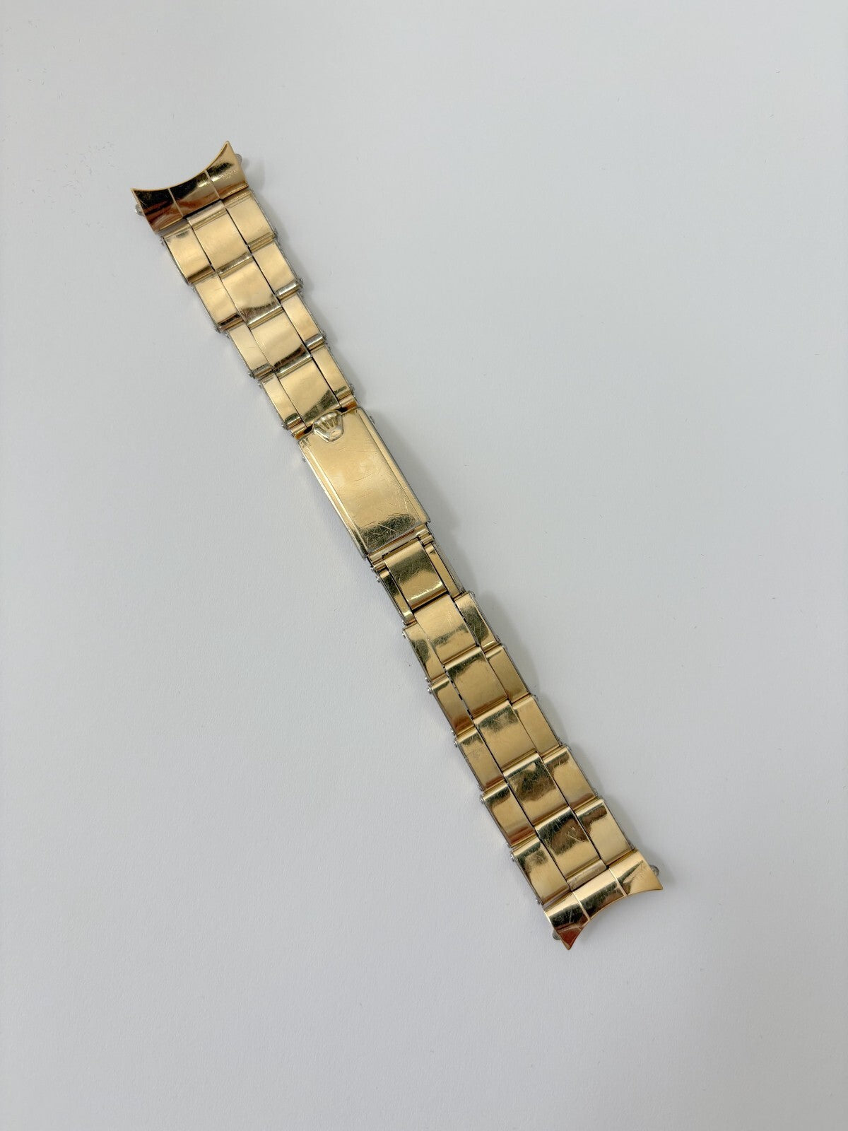 ORIGINAL 1970's Rolex Gold Filled Oyster Rivet Bracelet w/ 19 mm Ends! 1025 1024