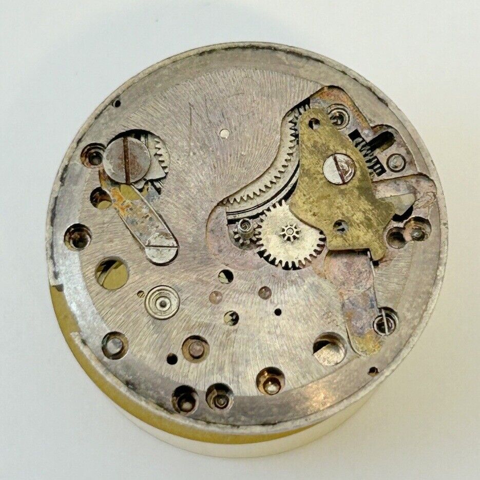 Helbros Cal 109 Watch Movement For Parts Balance Fork Spring Bridge - Used Watch Parts