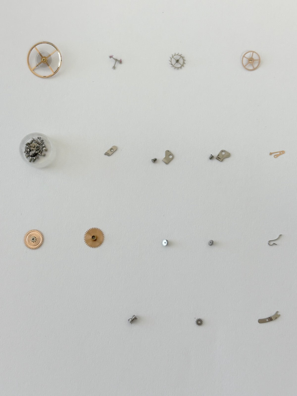 Omega Cal 550 Watch Movement Parts Dial Balance Spring Plate Fork Wheel Rotor 6