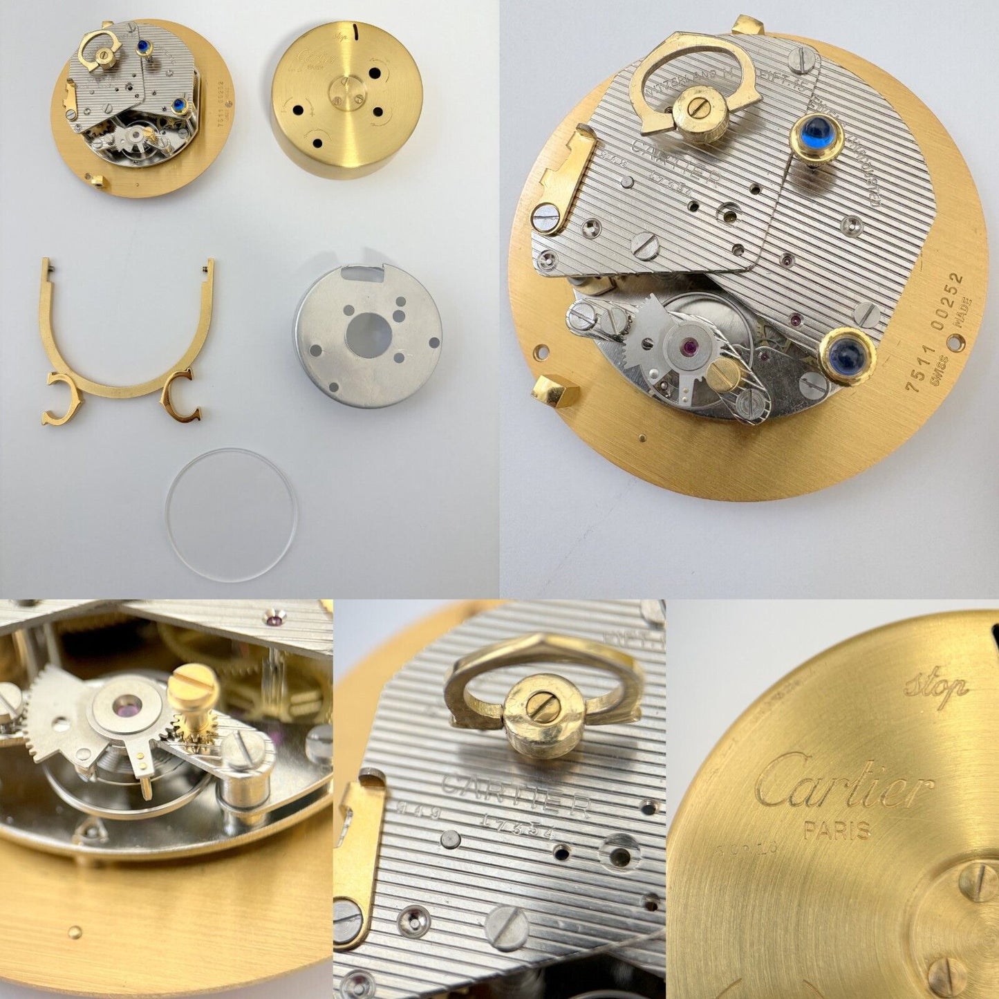 Cartier Caliber 949 8 Day Alarm Clock Mechanical Movement For Parts IMHOF Wind