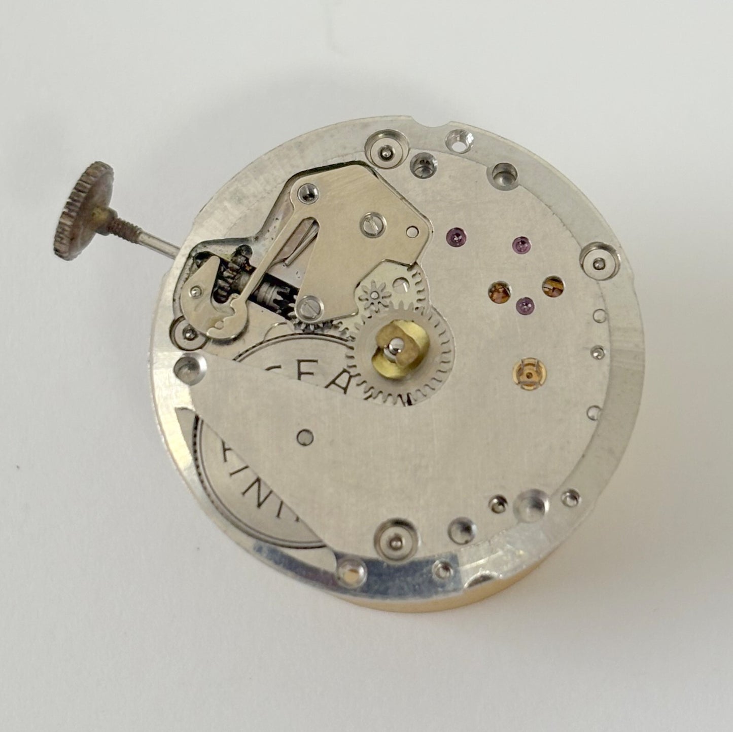 Longines Cal L847.4 Watch Movement For Parts Balance Fork Spring Bridge