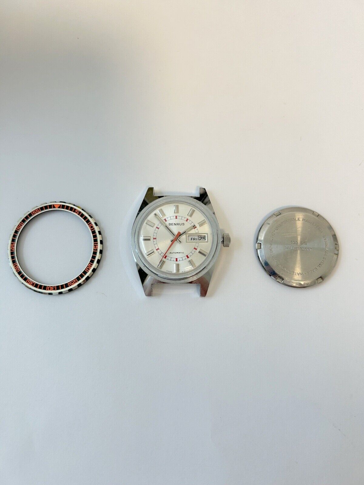 Benrus Cal UT-42 Watch Parts Movement Balance Fork Spring Bridge Dial Hand Bezel - Used Watch Parts