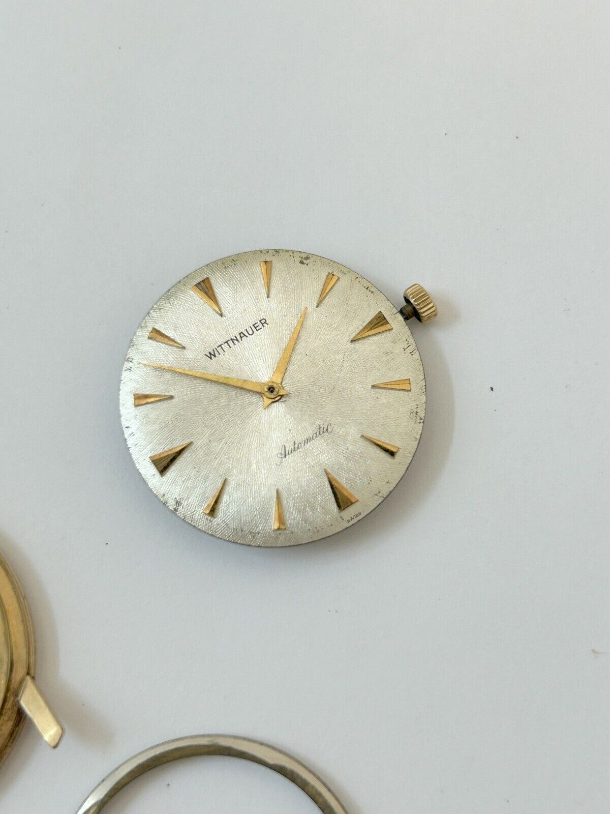 Wittnauer Cal 11AHS1 Watch Parts Movement Balance Spring Dial Hand Case Fork - Used Watch Parts