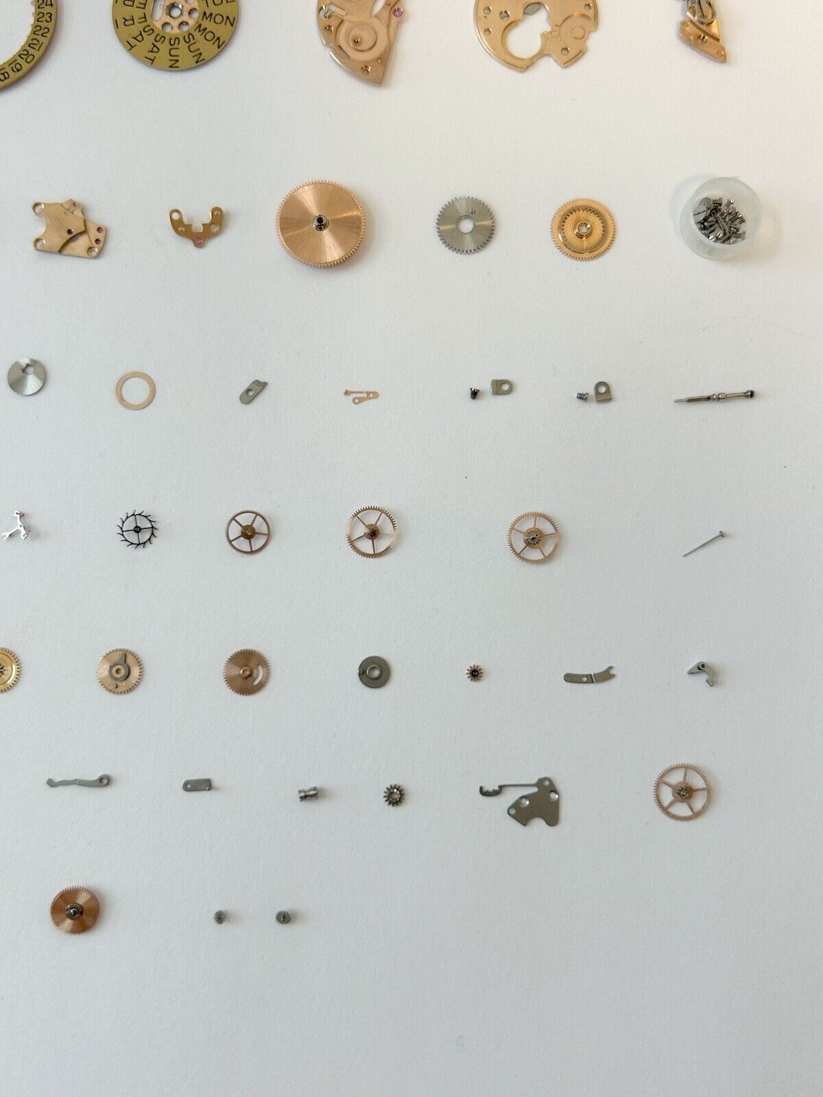 Omega Cal 752 Watch Movement Parts Balance Fork Wheel Spring Bridge Calander Desk - Used Watch Parts