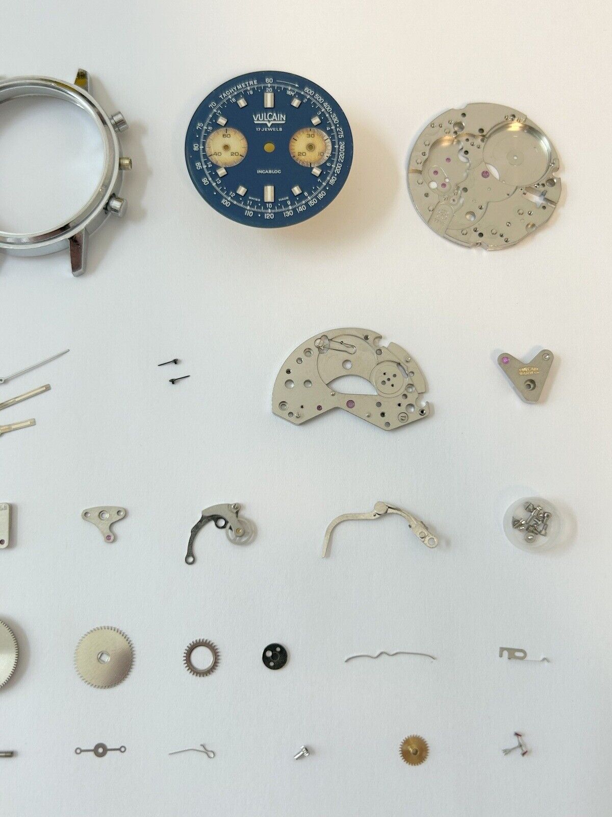 Vulcain 37mm chronograph Valjoux Cal 7733 Watch Movement Parts 7734 7736 3 - Used Watch Parts