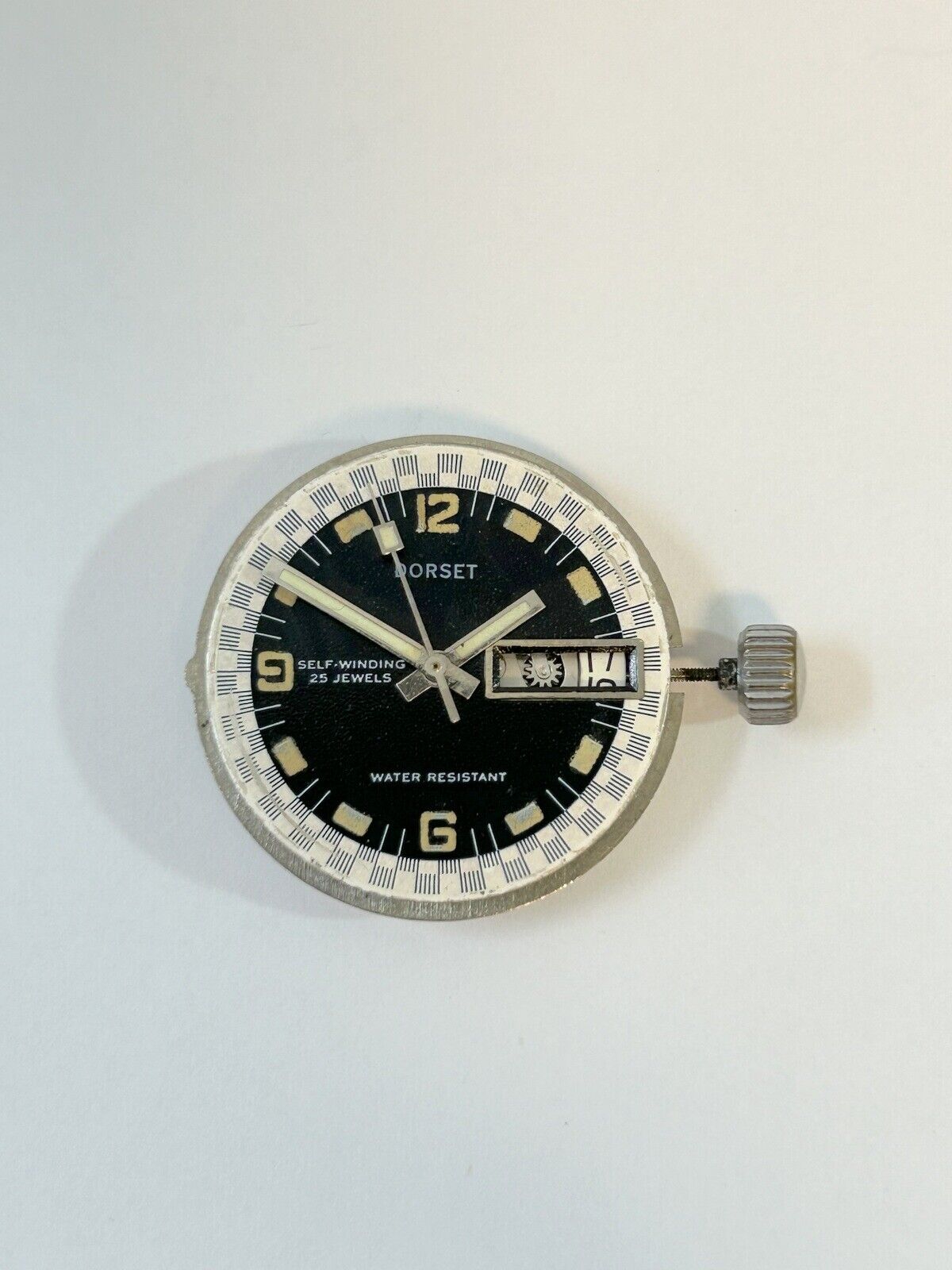 DORSET Cal UT-50 Watch Parts Movement Balance Fork Spring Bridge Dial Hands Desk - Used Watch Parts