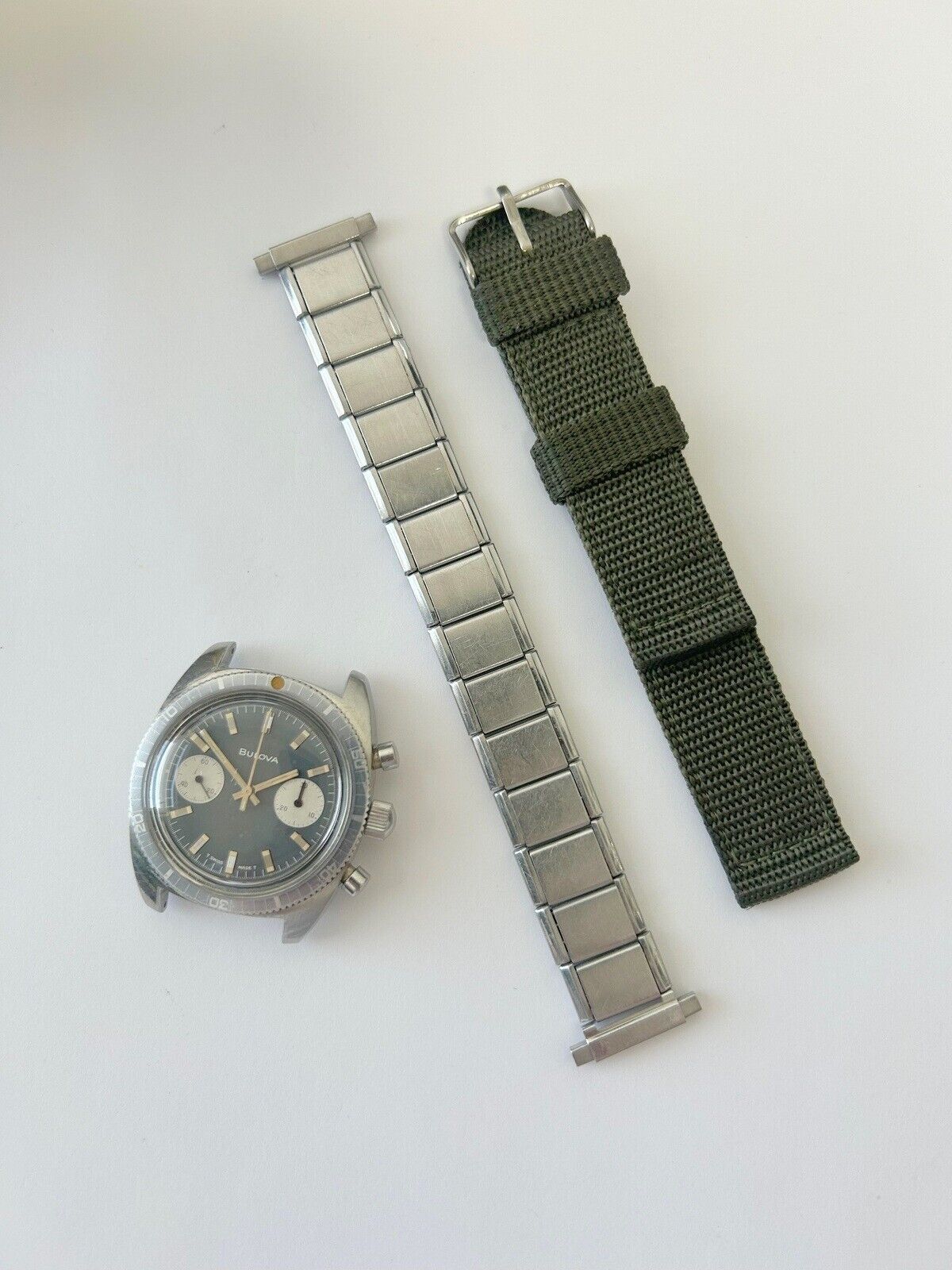 38mm vintage tropical Bulova mens chronograph watch 31001 - just serviced - Used Watch Parts