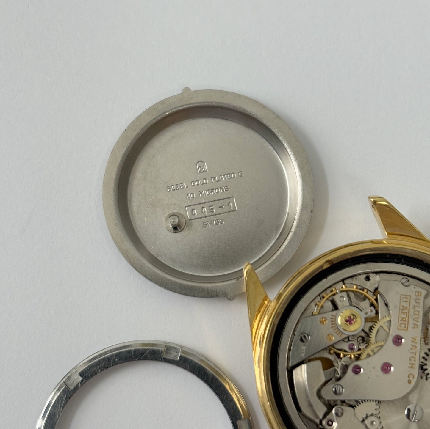 vtg bulova alarm watch parts/repair balance good. issue with setting/winding