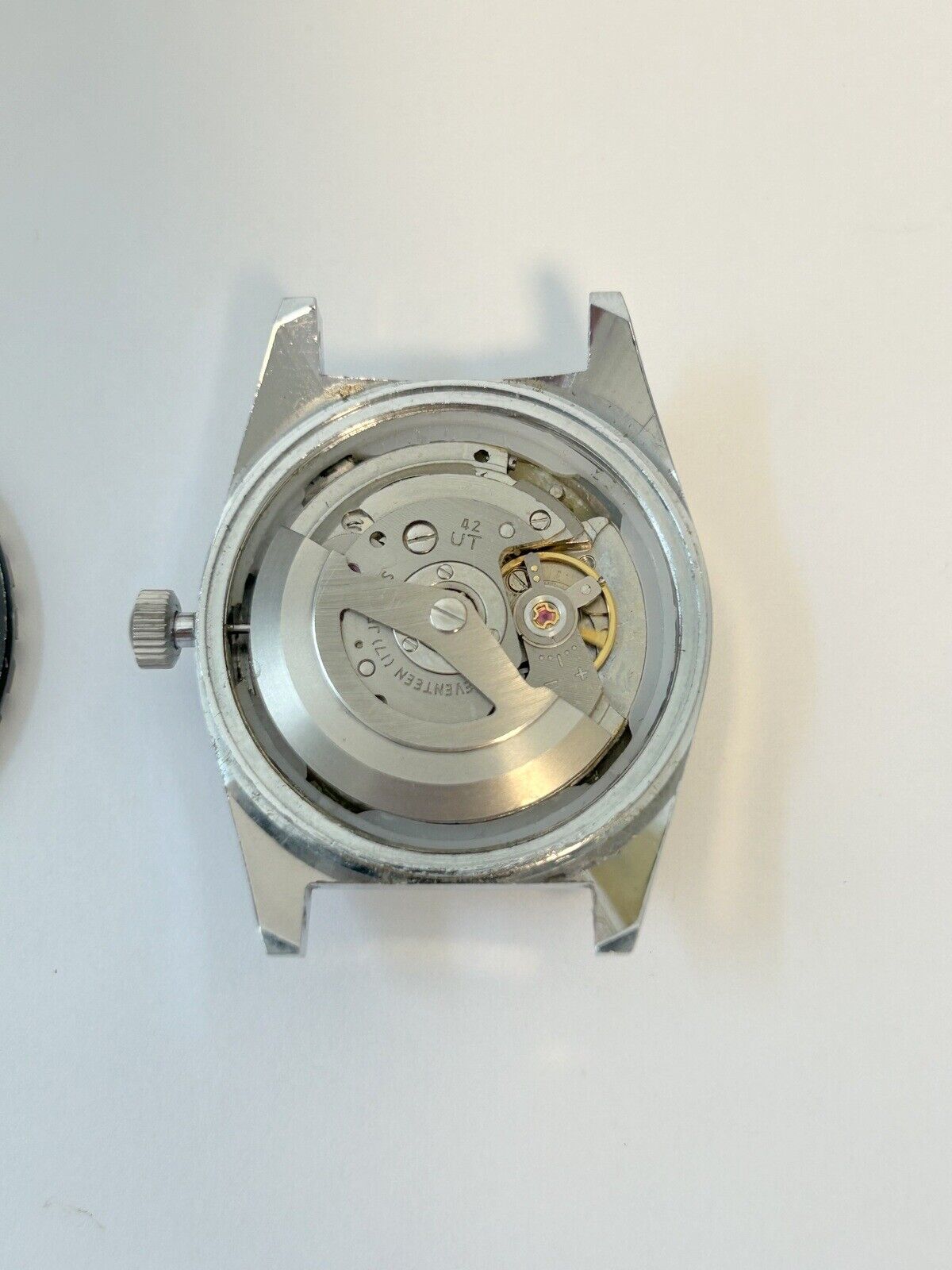 Benrus Cal UT-42 Watch Parts Movement Balance Fork Spring Bridge Dial Hand Bezel - Used Watch Parts