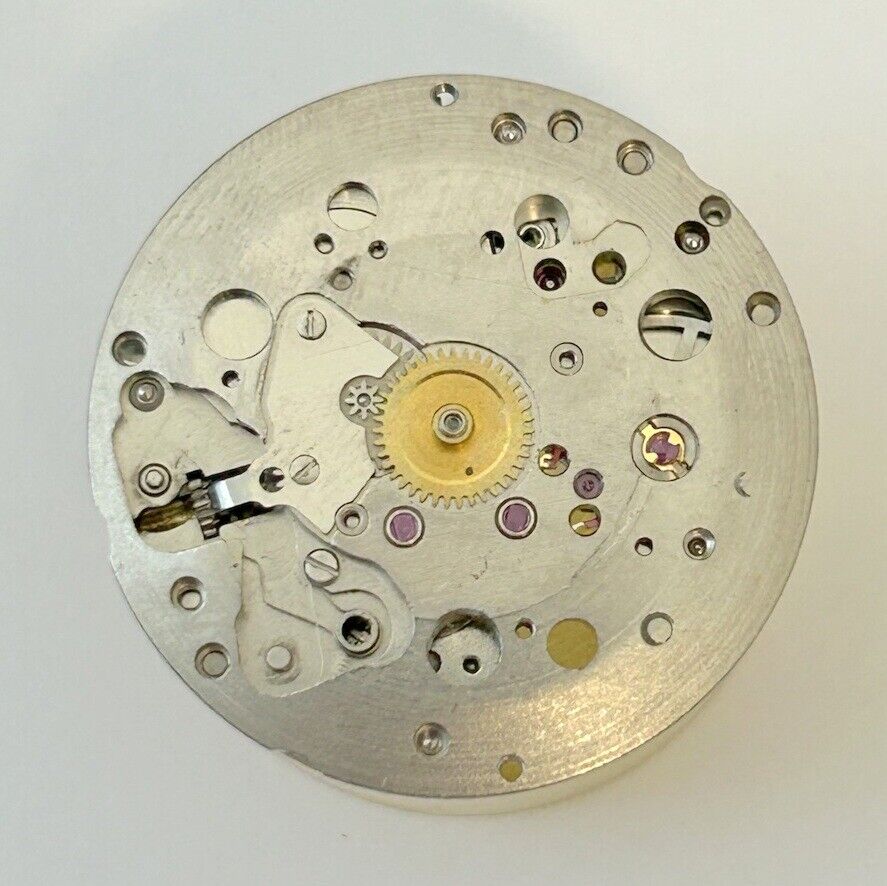 Helbros Cal PUW 1460 Watch Movement For Parts Balance Fork Spring Bridge Desk - Used Watch Parts