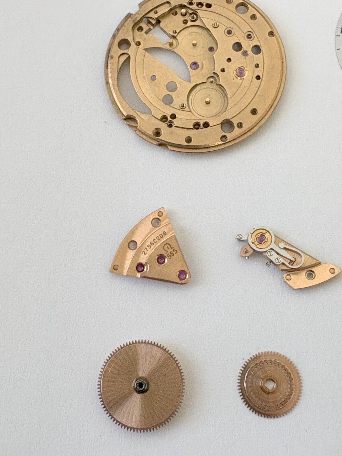Omega Cal 565 Watch Movement Parts Balance Fork Wheel Spring Bridge Escapement 4