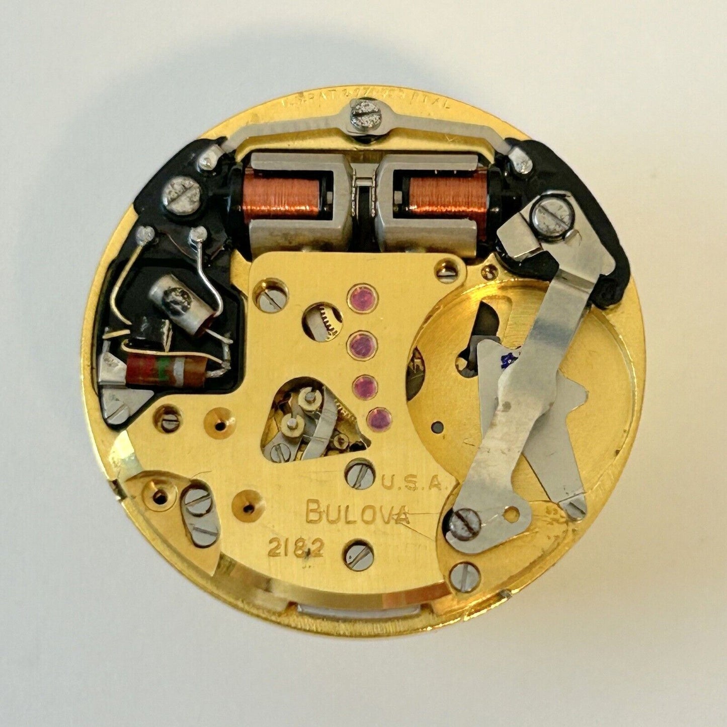 HUMMING~ Bulova Accutron Movement Cal 2182 Tuning fork watch dial hands - Used Watch Parts