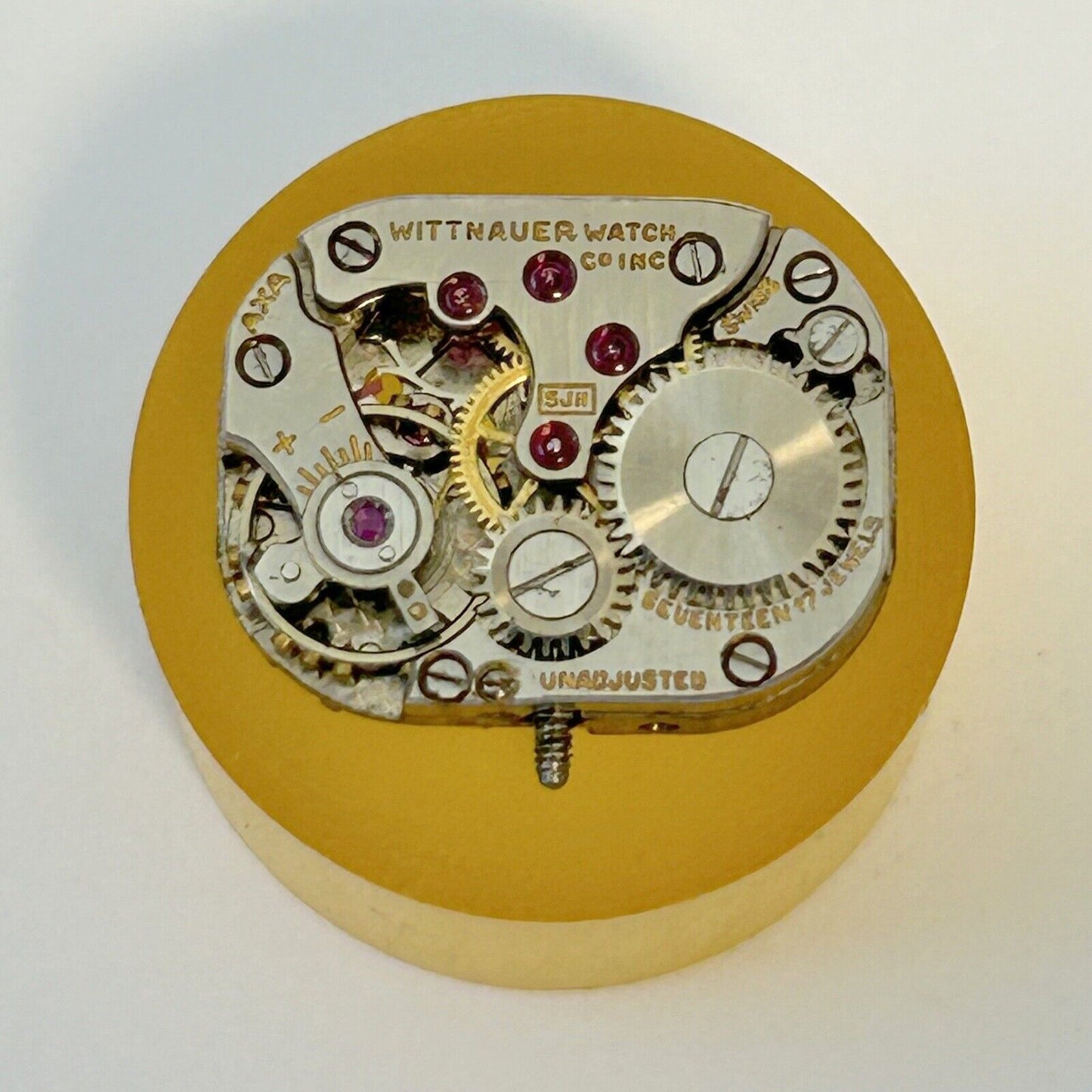 Wittnauer Cal 5JH Watch Movement For Parts Balance Fork Spring Bridge - Used Watch Parts