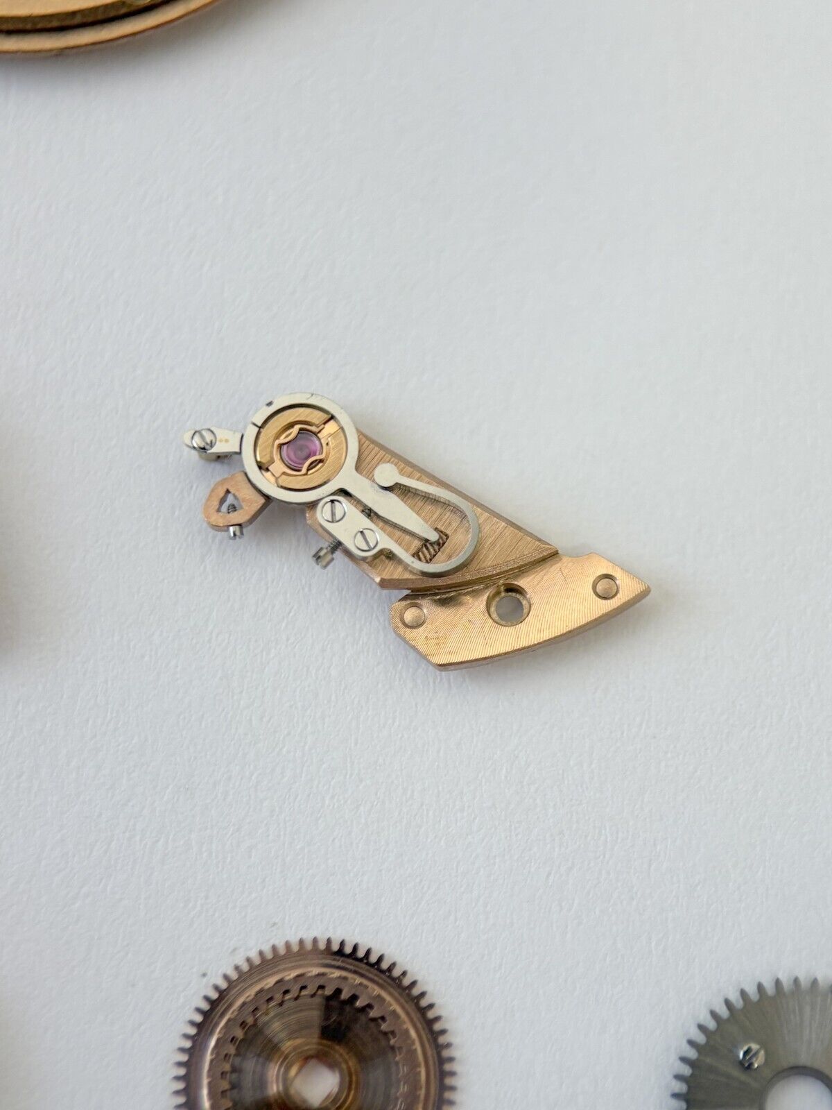 Omega Cal 565 Watch Movement Parts Balance Fork Wheel Spring Bridge Escapement 4