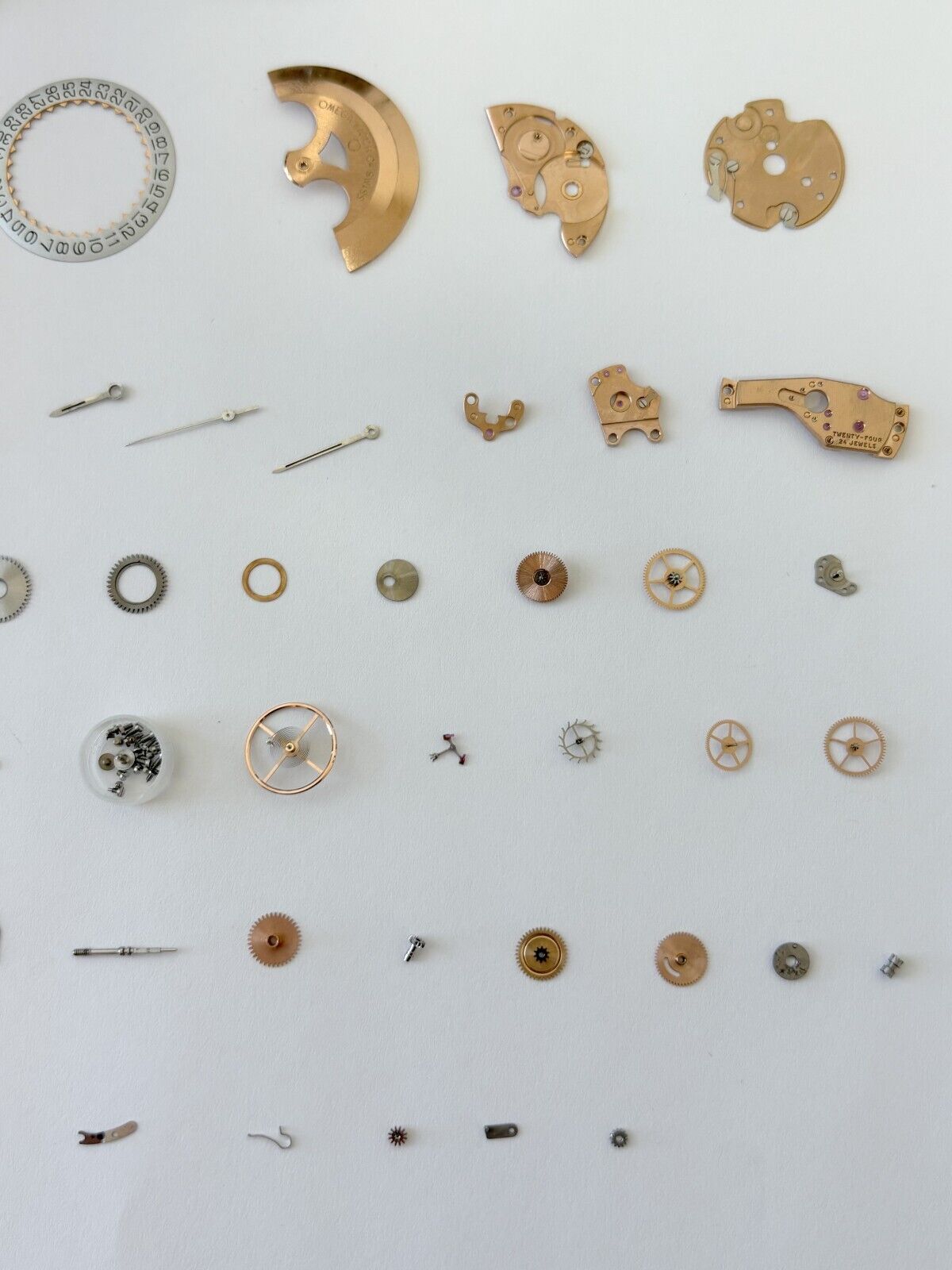 Omega Cal 565 Watch Movement Parts Balance Fork Wheel Spring Bridge Escapement 4