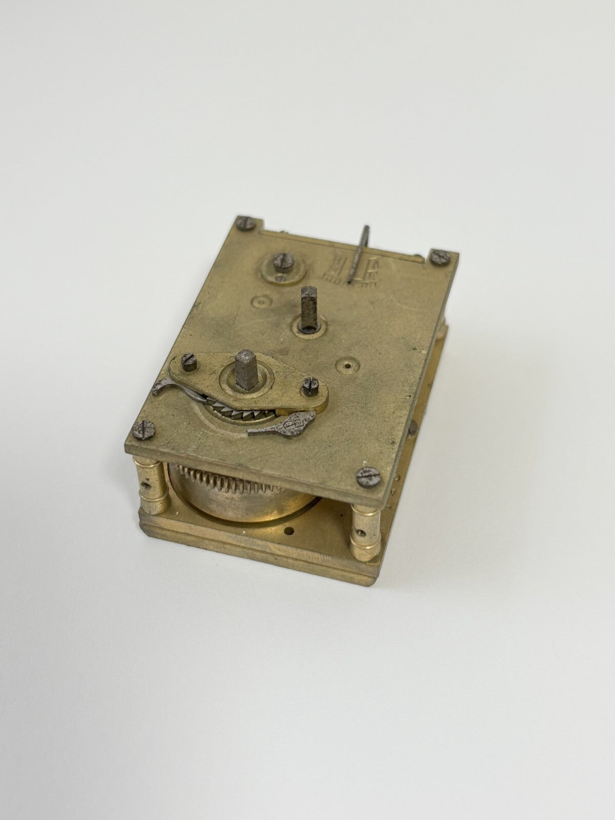 miniature carriage clock movement, for parts/repair good balance/platform