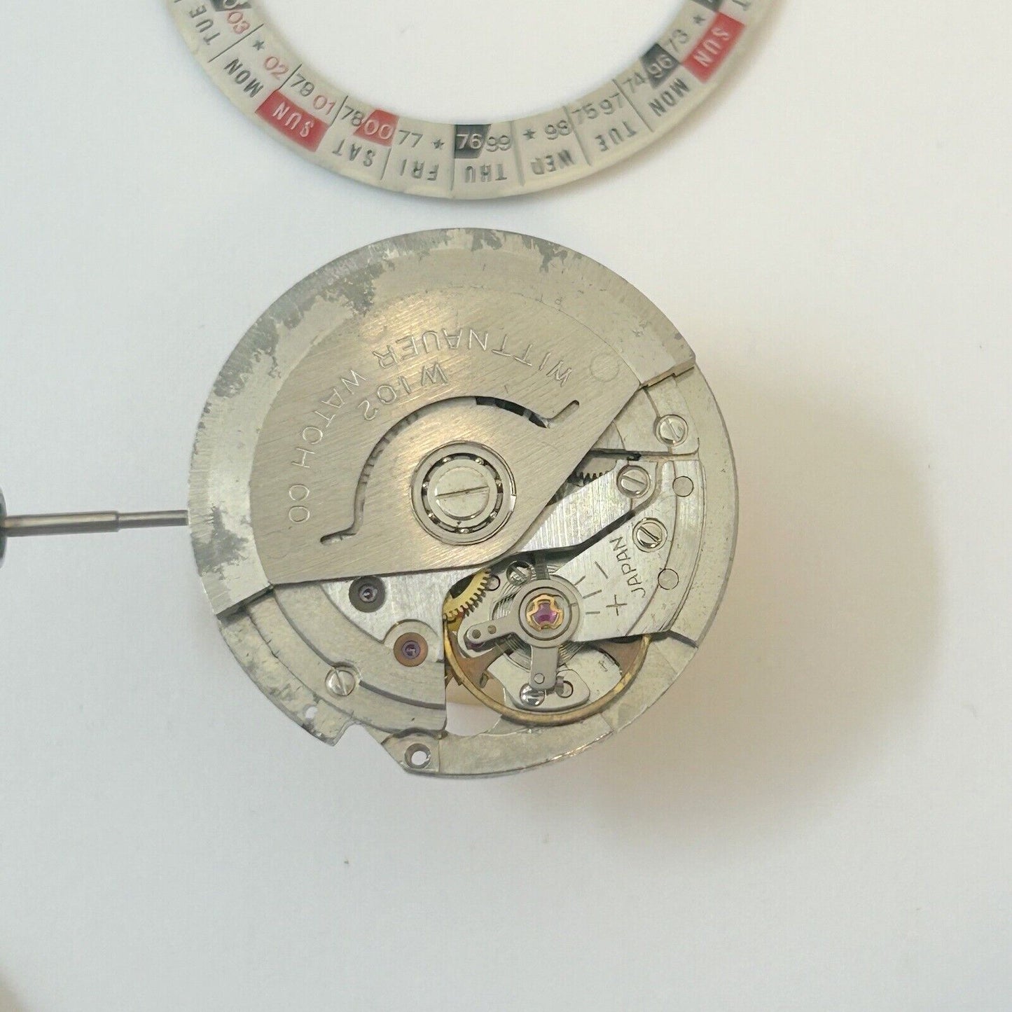 Wittnauer 2000 Cal W102 Watch Movement For Parts Case Bracelet Dial Crystal - Used Watch Parts