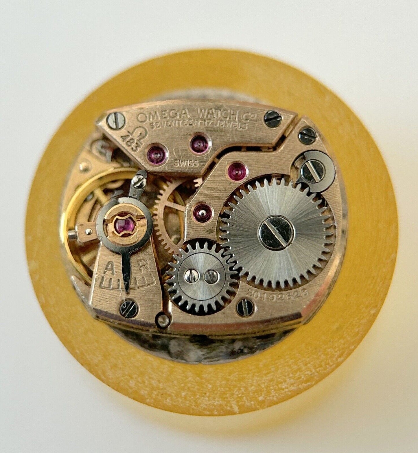 Omega Cal 483 Watch Movement Parts Balance Fork Spring Bridge Barrel Wheels - Used Watch Parts