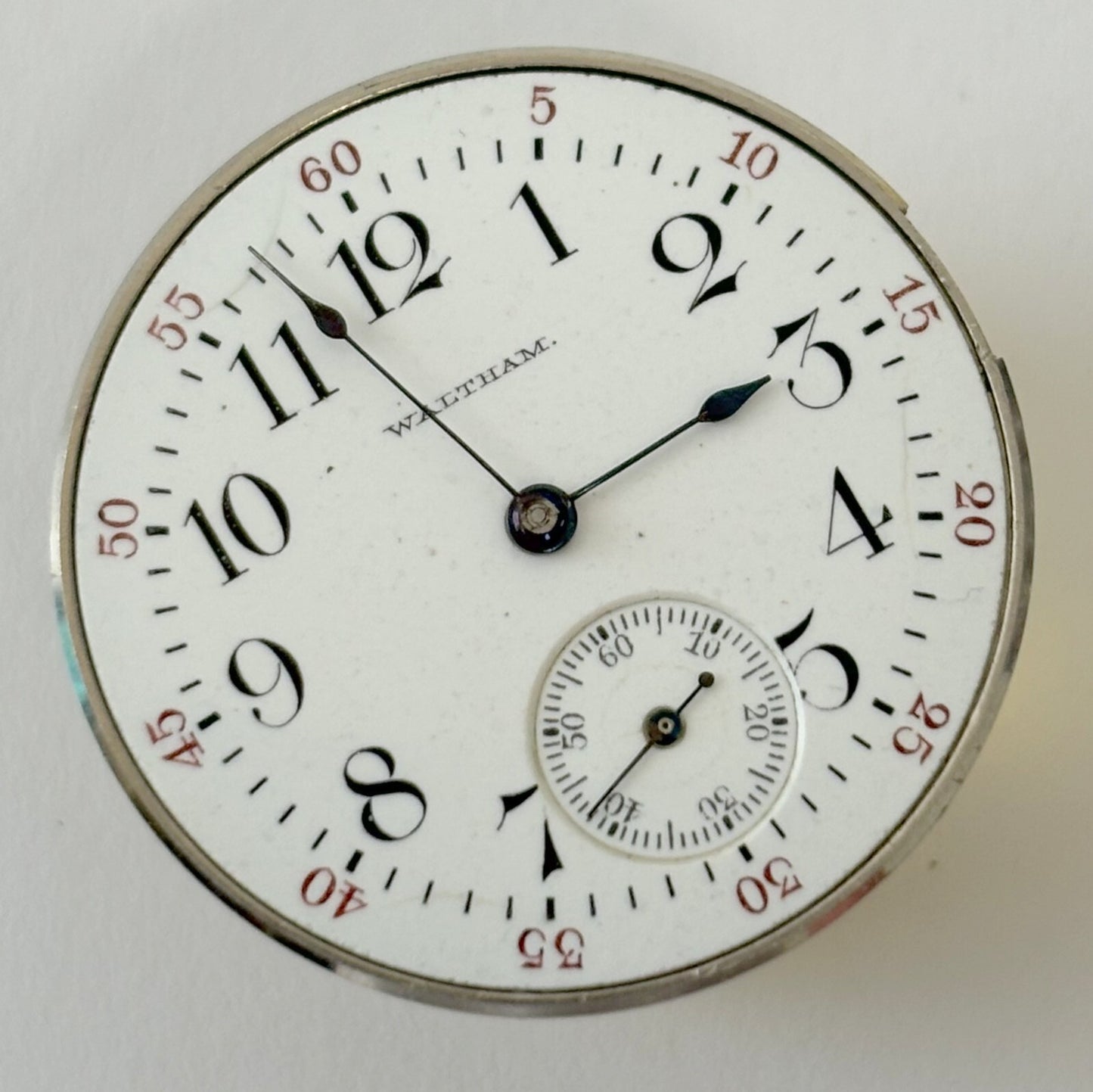 Waltham Grade 115 Pocket Watch Part Movement Balance Fork Spring Bridge Dial