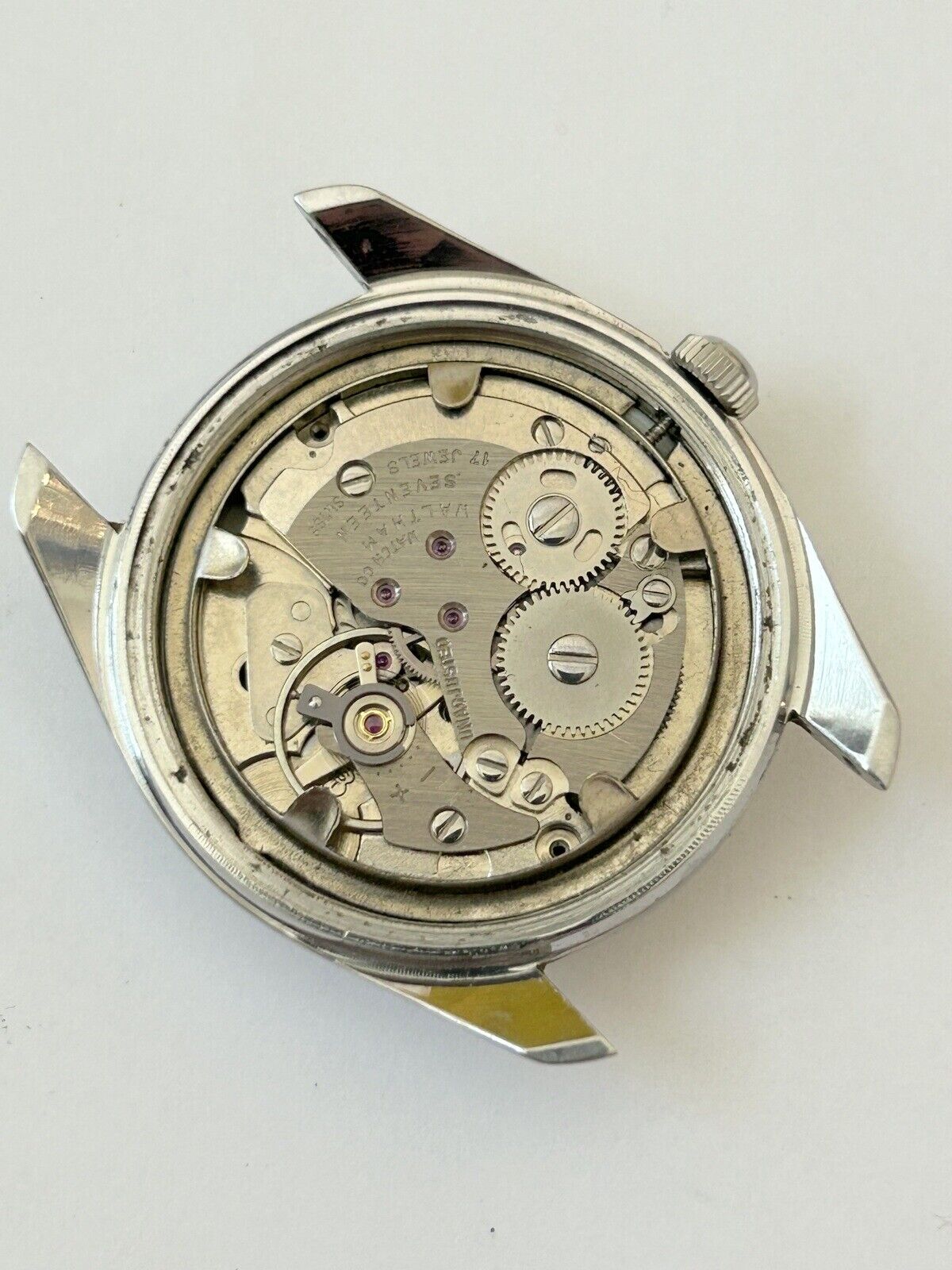 Waltham Cal AS 1802 / 03 Watch Parts Movement Balance Spring Dial Hand Case - Used Watch Parts