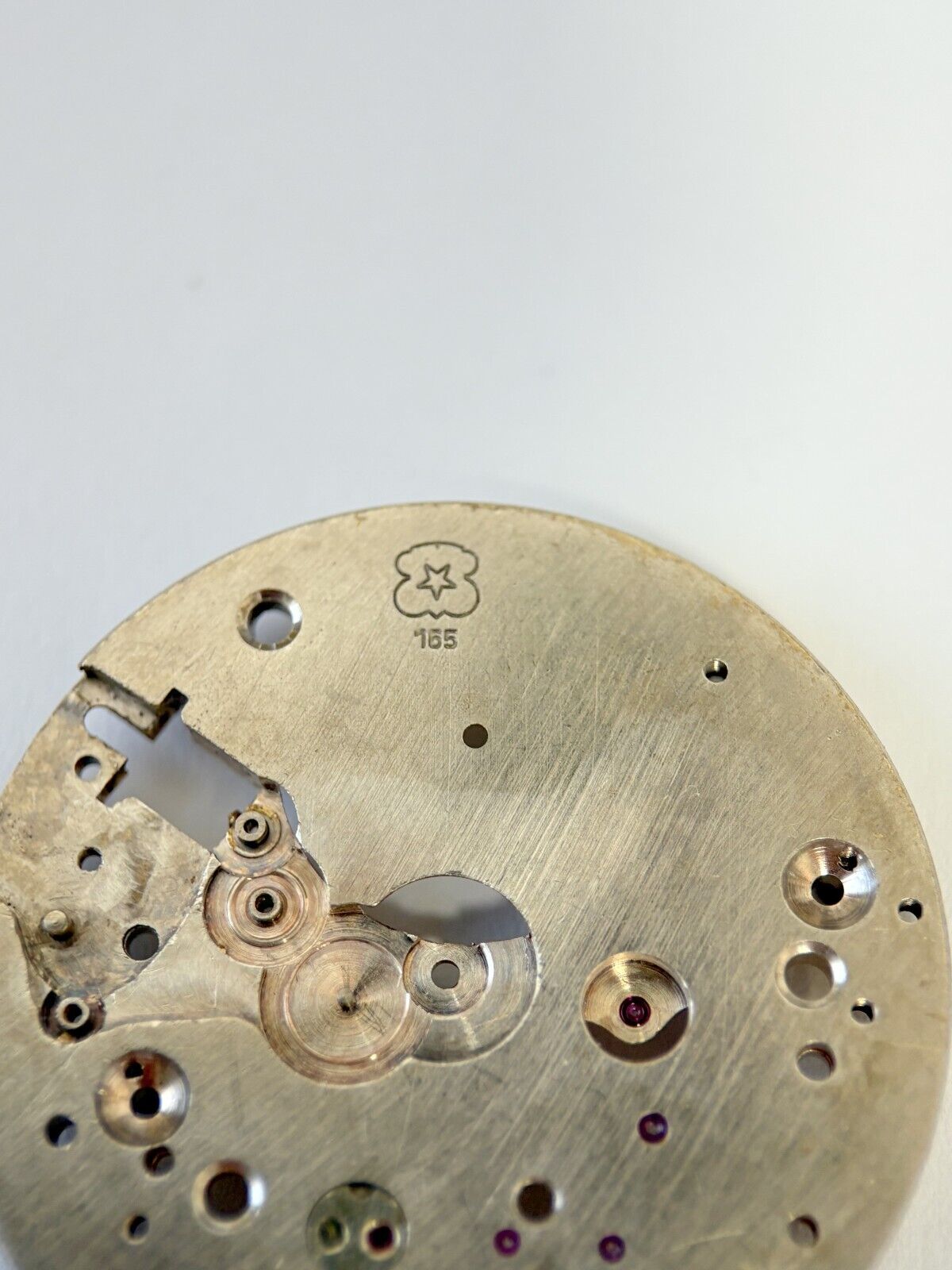 Venus Cal 165 Movement Part Balance Wheel Spring Barrel Bridge Wakmann Breitling