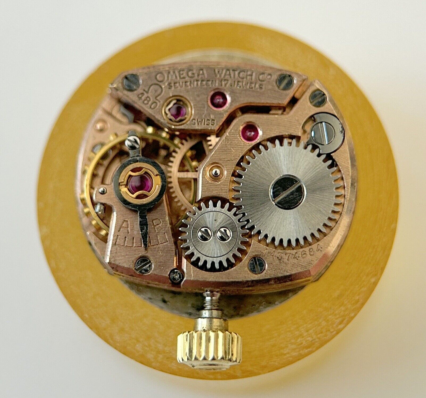 Omega Cal 480 Watch Movement Parts Balance Fork Spring Bridge Barrel Wheels - Used Watch Parts