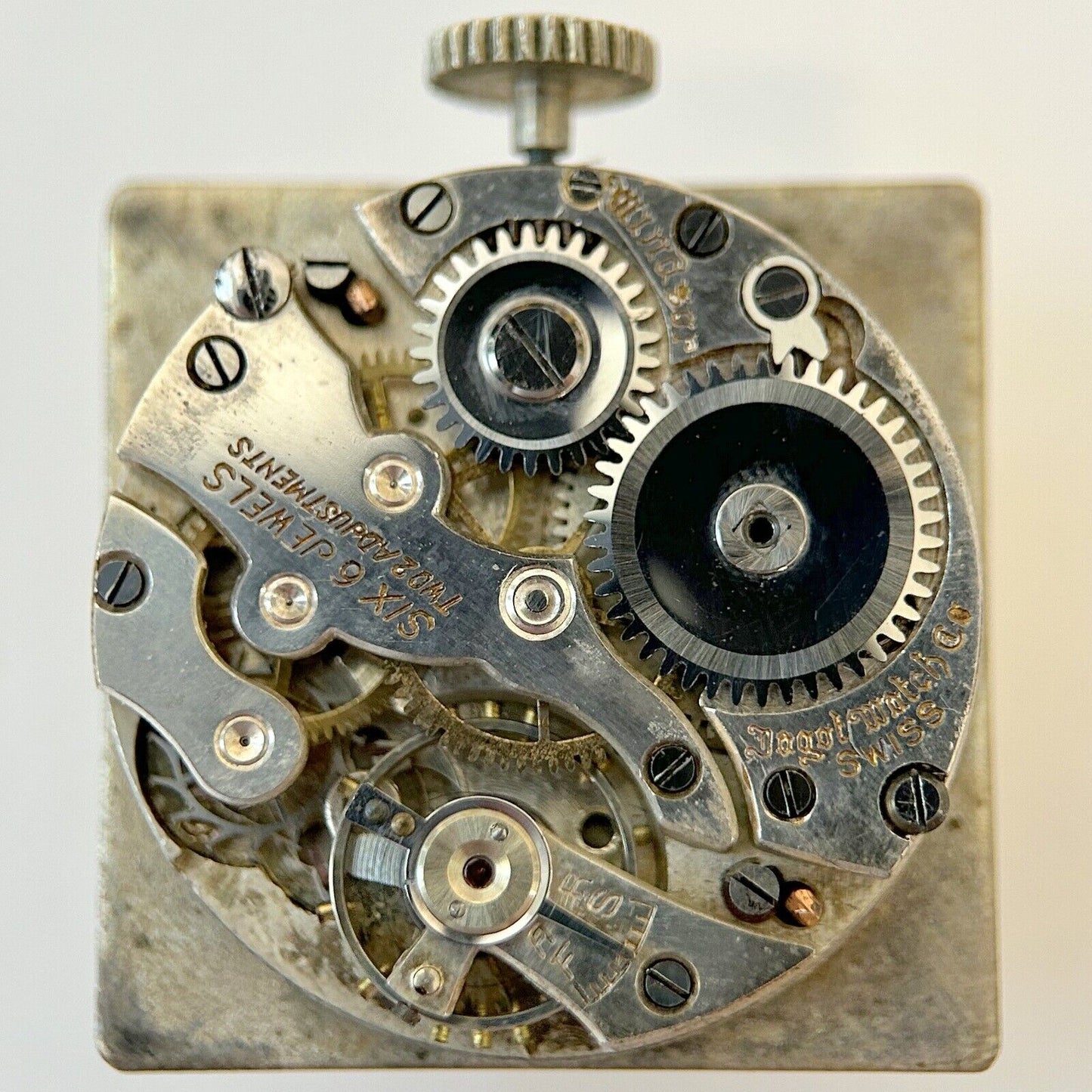 Windsor Dagot watch Co 6 Jewels Watch Parts Movement Balance Fork Spring Bridge - Used Watch Parts
