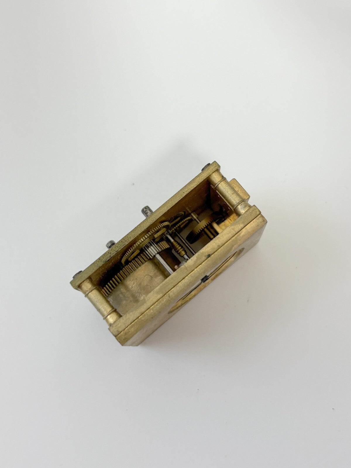 miniature carriage clock movement, for parts/repair good balance/platform