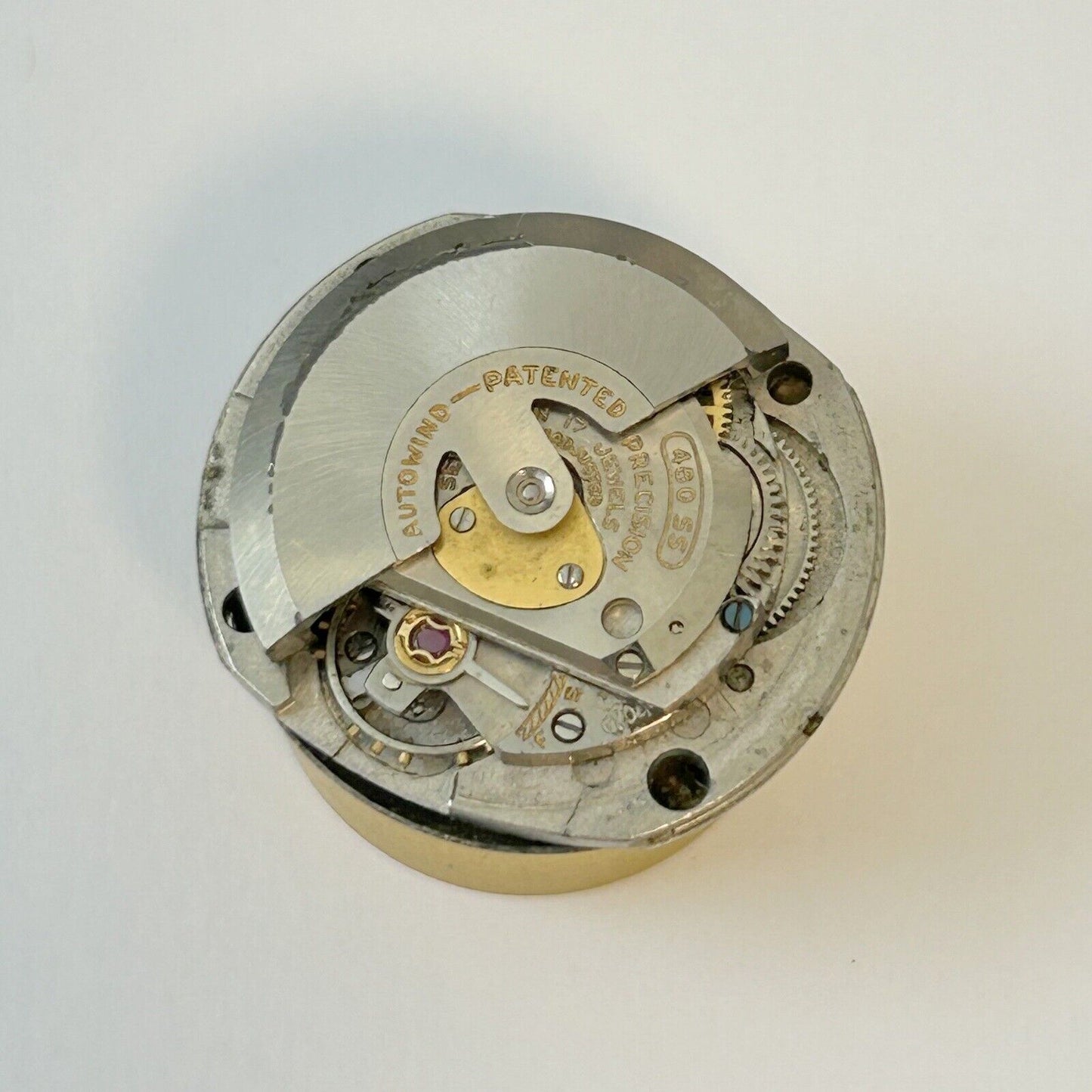 Gruen Cal 480SS Watch Parts Movement Balance Fork Spring Bridge - Used Watch Parts