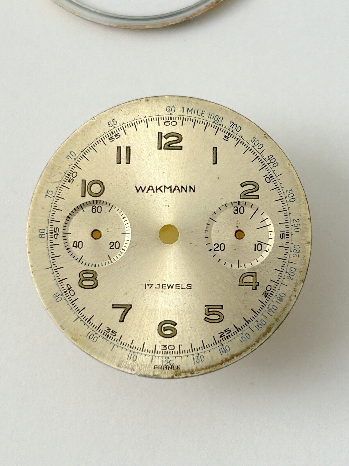 Wakmann Chronograph 34.5mm Parts Case Bezel Dial Hand Sub Second Venus 188 - Used Watch Parts
