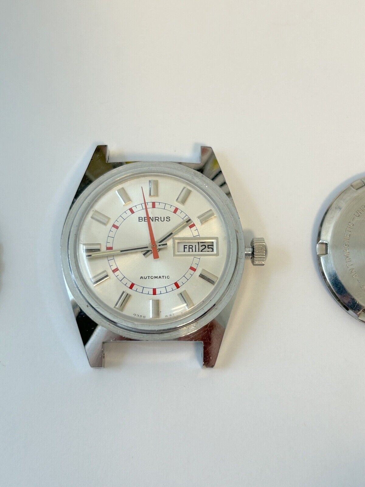 Benrus Cal UT-42 Watch Parts Movement Balance Fork Spring Bridge Dial Hand Bezel - Used Watch Parts